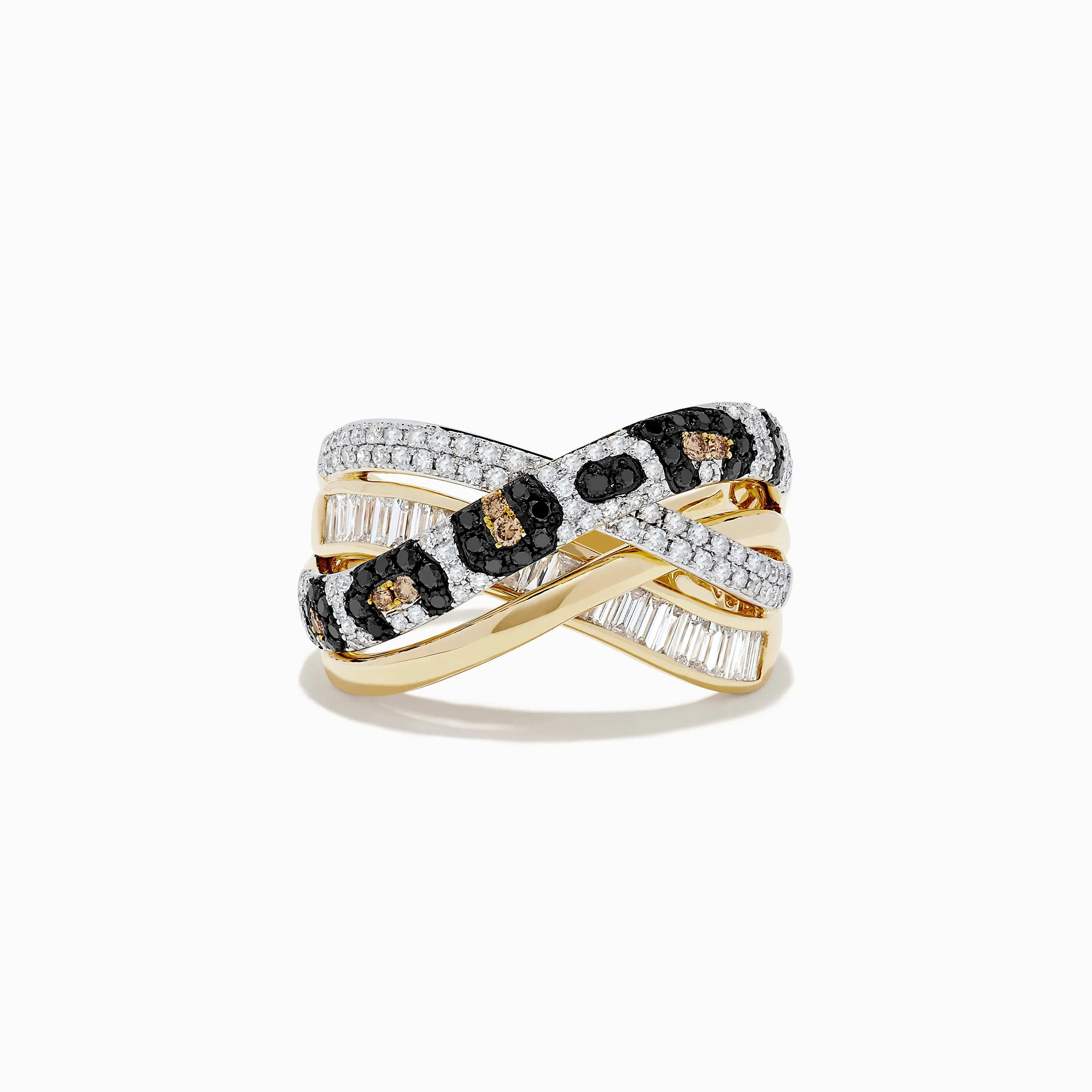 Signature 14K Yellow Gold Diamond Spot Crossover Ring sold by Effy