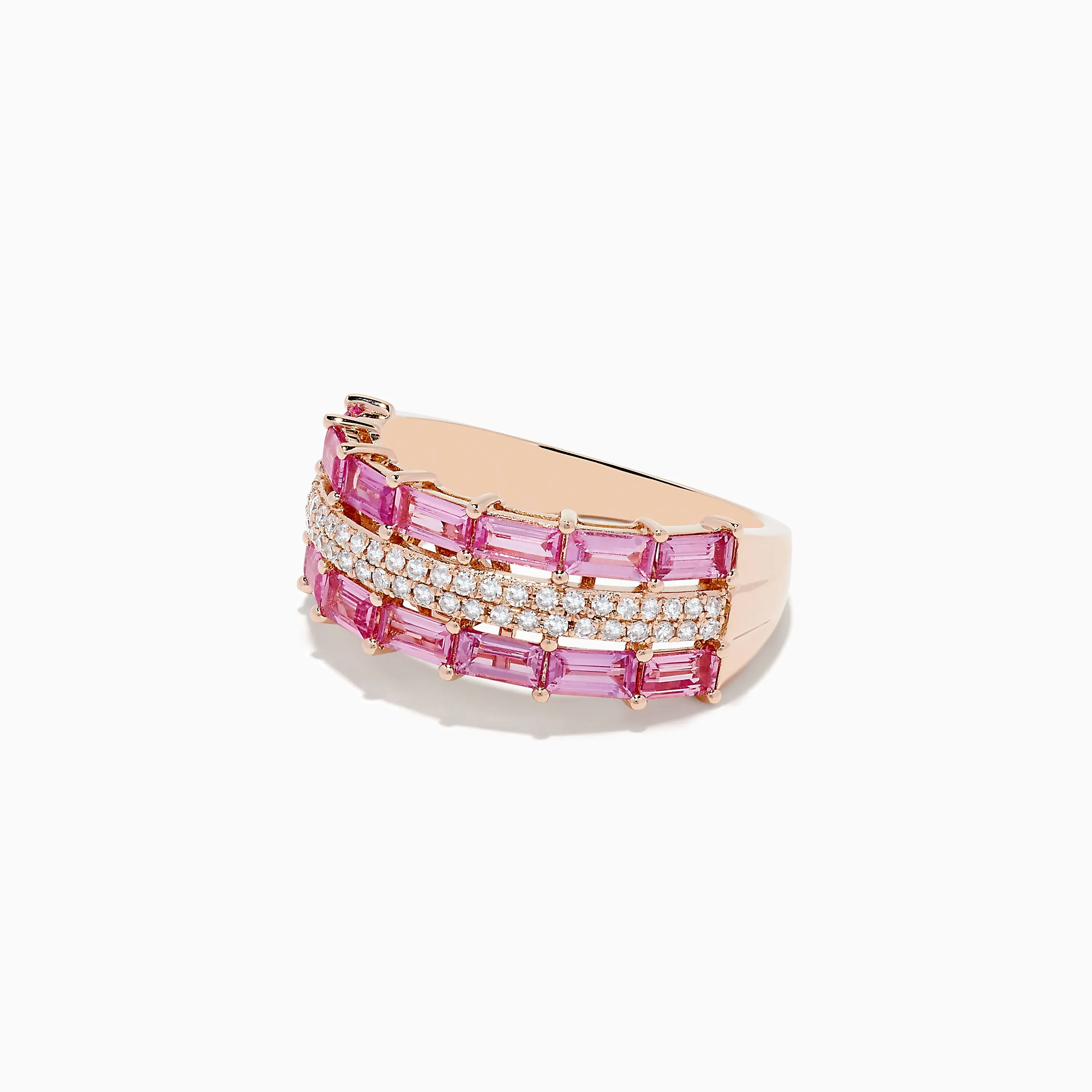 14K Rose Gold Pink Sapphire and Diamond Ring sold by Effy product image thumbnail 2