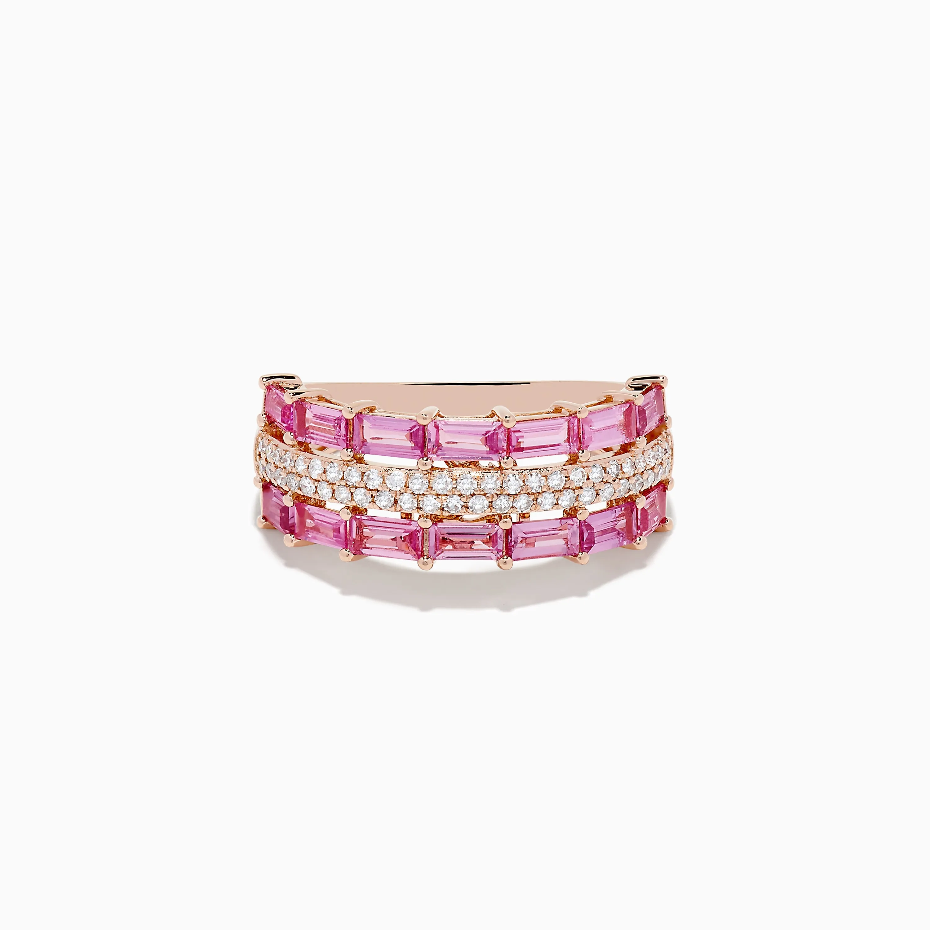 14K Rose Gold Pink Sapphire and Diamond Ring sold by Effy