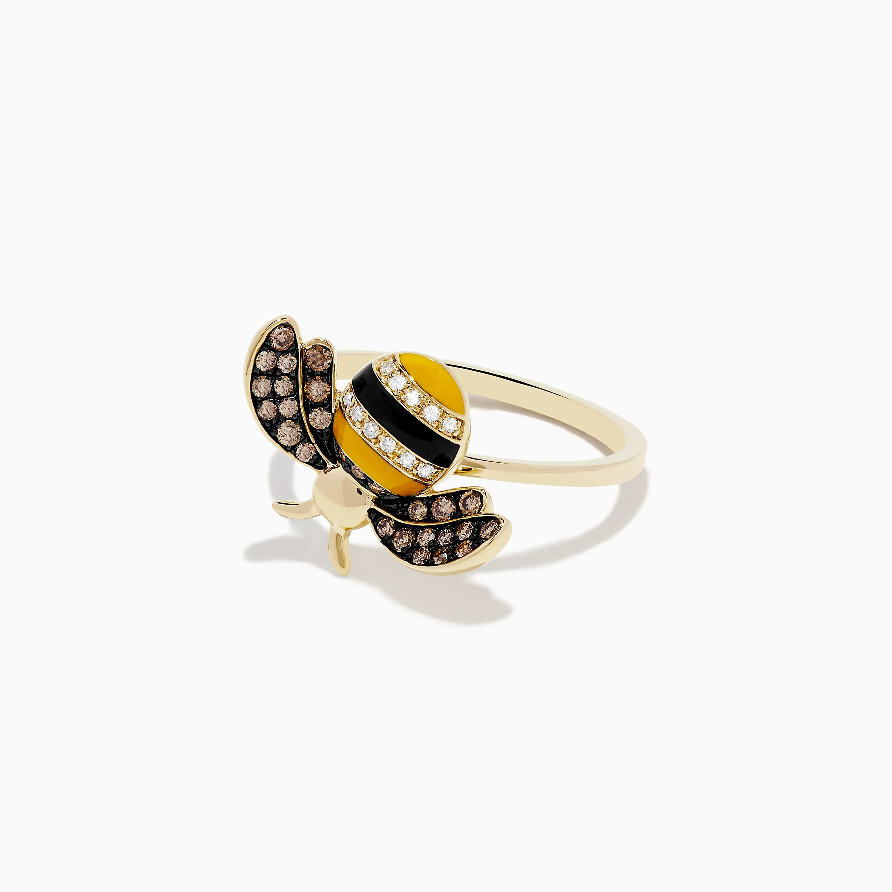 Safari 14K Yellow Gold Diamond and Enamel Bee Ring sold by Effy product image thumbnail 2