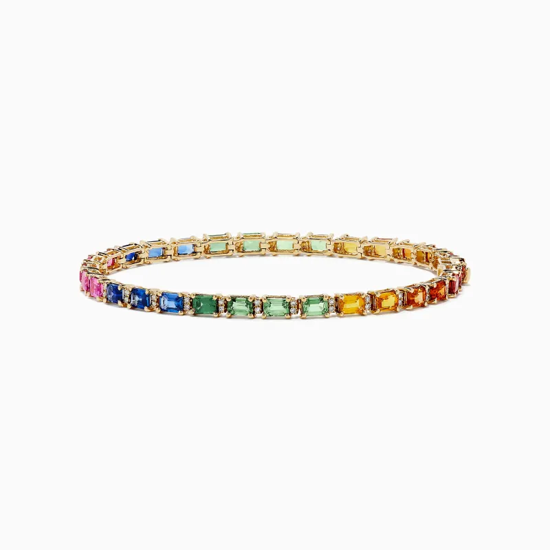 Watercolors 14K Yellow Gold Multi Sapphire and Diamond Bracelet sold by Effy