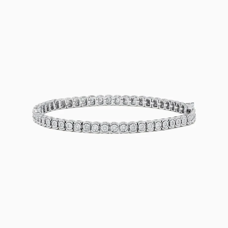925 Sterling Silver Diamond Tennis Bracelet sold by Effy
