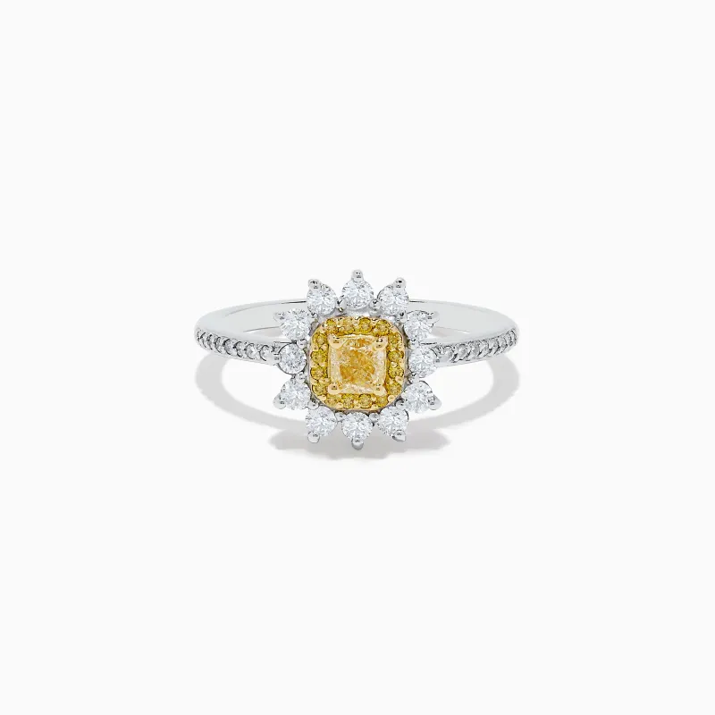 Canare 14K Two Tone Gold Yellow and White Diamond Ring sold by Effy