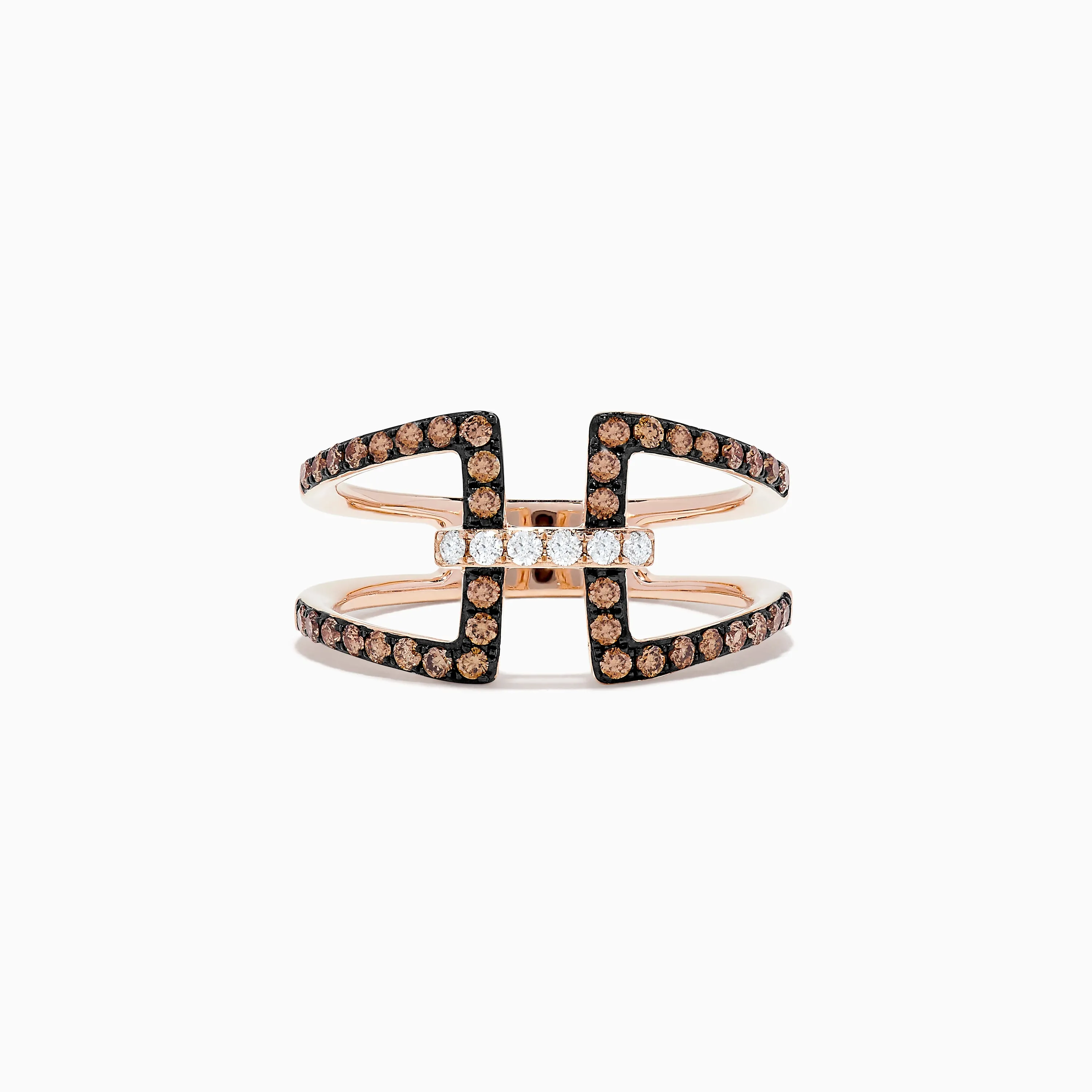 14K Rose Gold Espresso and White Diamond Fashion Ring sold by Effy