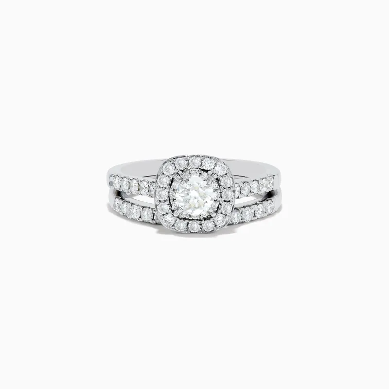 Pave Classica 14K White Gold Diamond Engagement & Wedding Ring Set 1.34 TCW sold by Effy