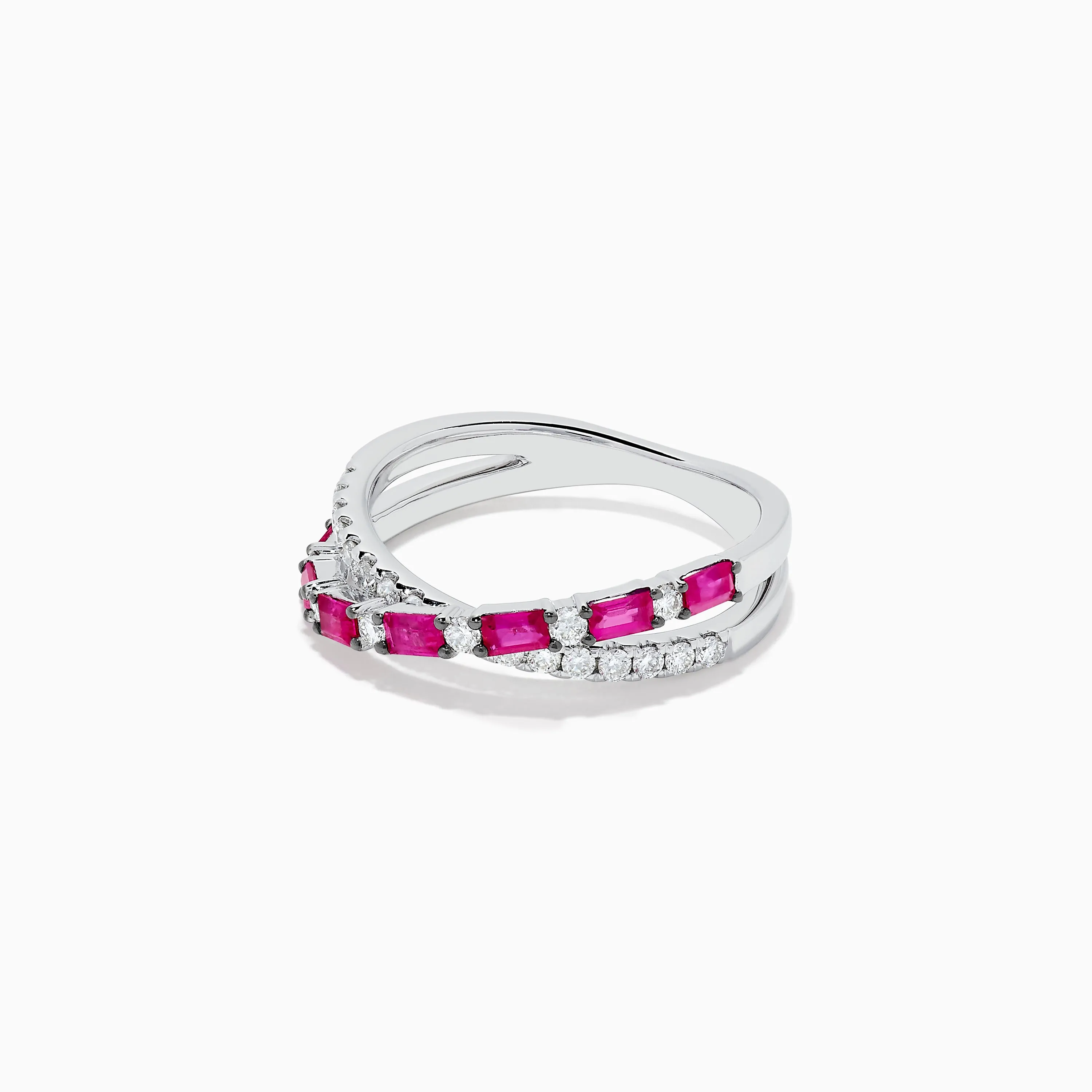 Ruby Royale 14K White Gold Ruby and Diamond Crossover Band sold by Effy product image thumbnail 2