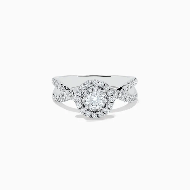 Pave Classica 14K White Gold Diamond Ring sold by Effy