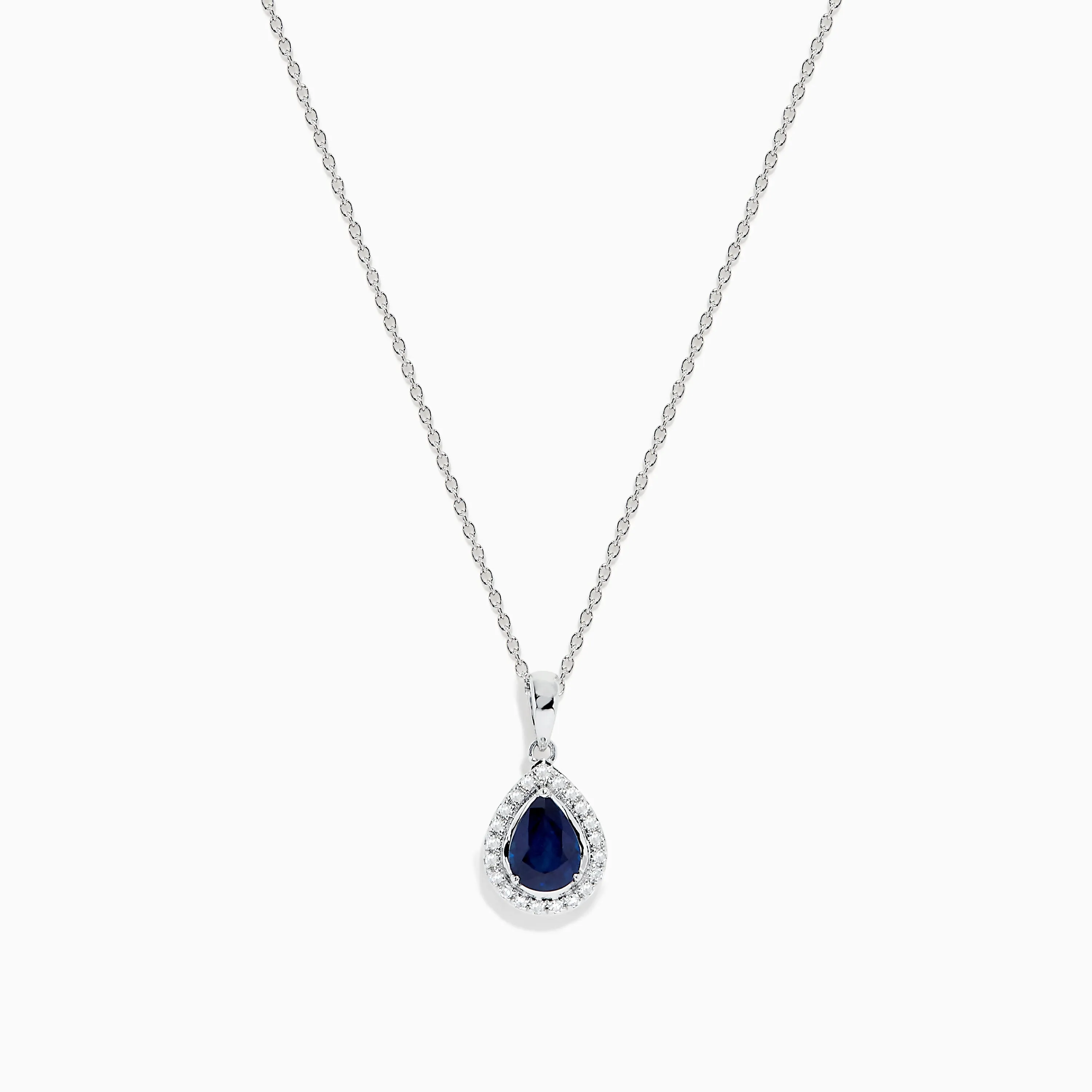 Royale Bleu 14K White Gold Sapphire and Diamond Pendant sold by Effy
