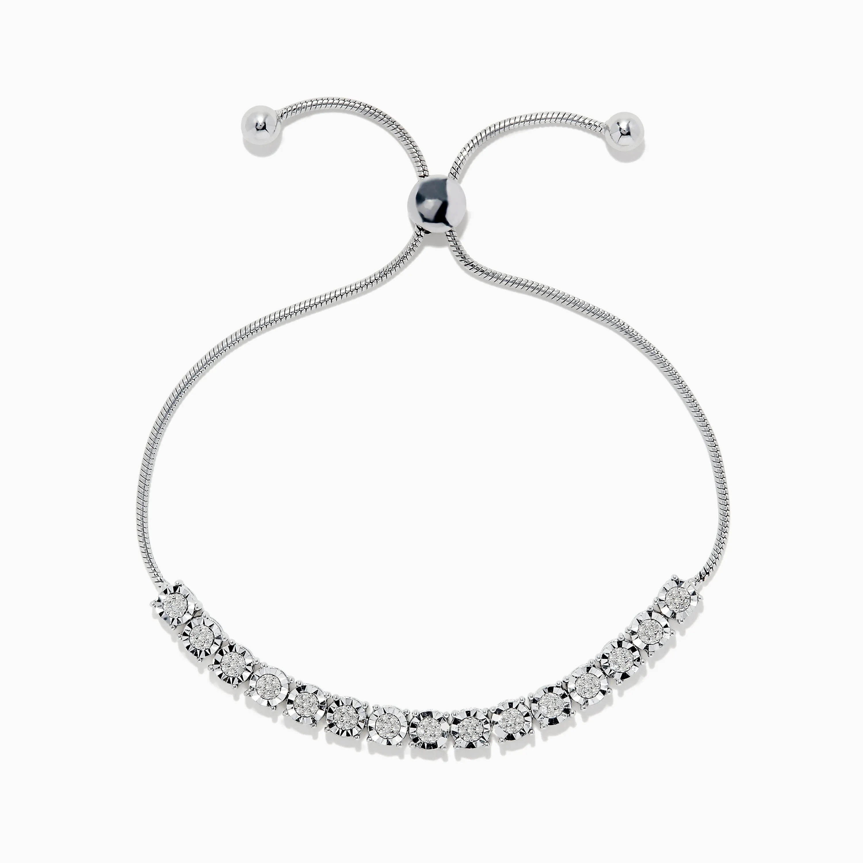 925 Sterling Silver Diamond Bolo Bracelet sold by Effy