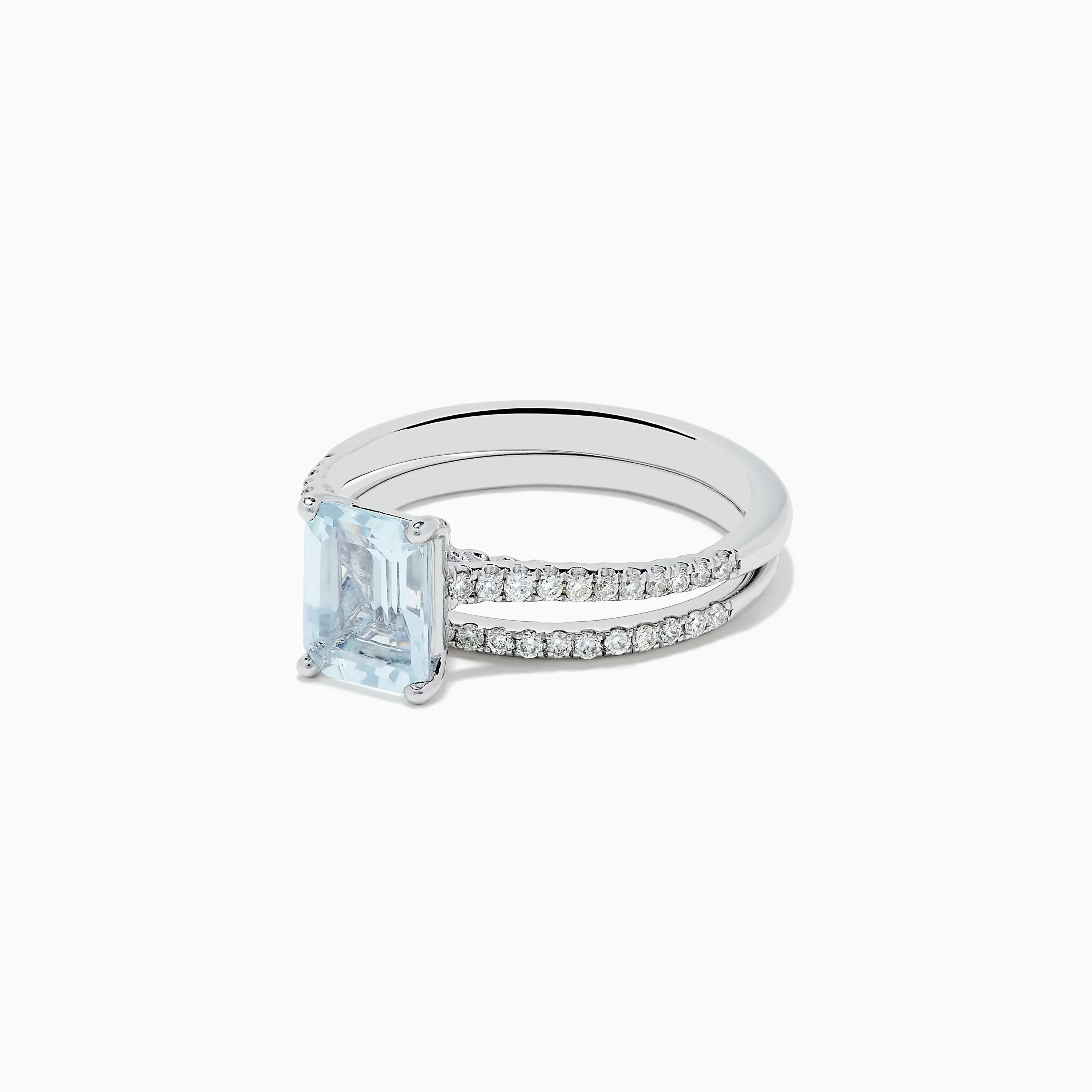 Aquarius 14K Gold Aquamarine and Diamond Ring Set sold by Effy product image thumbnail 2