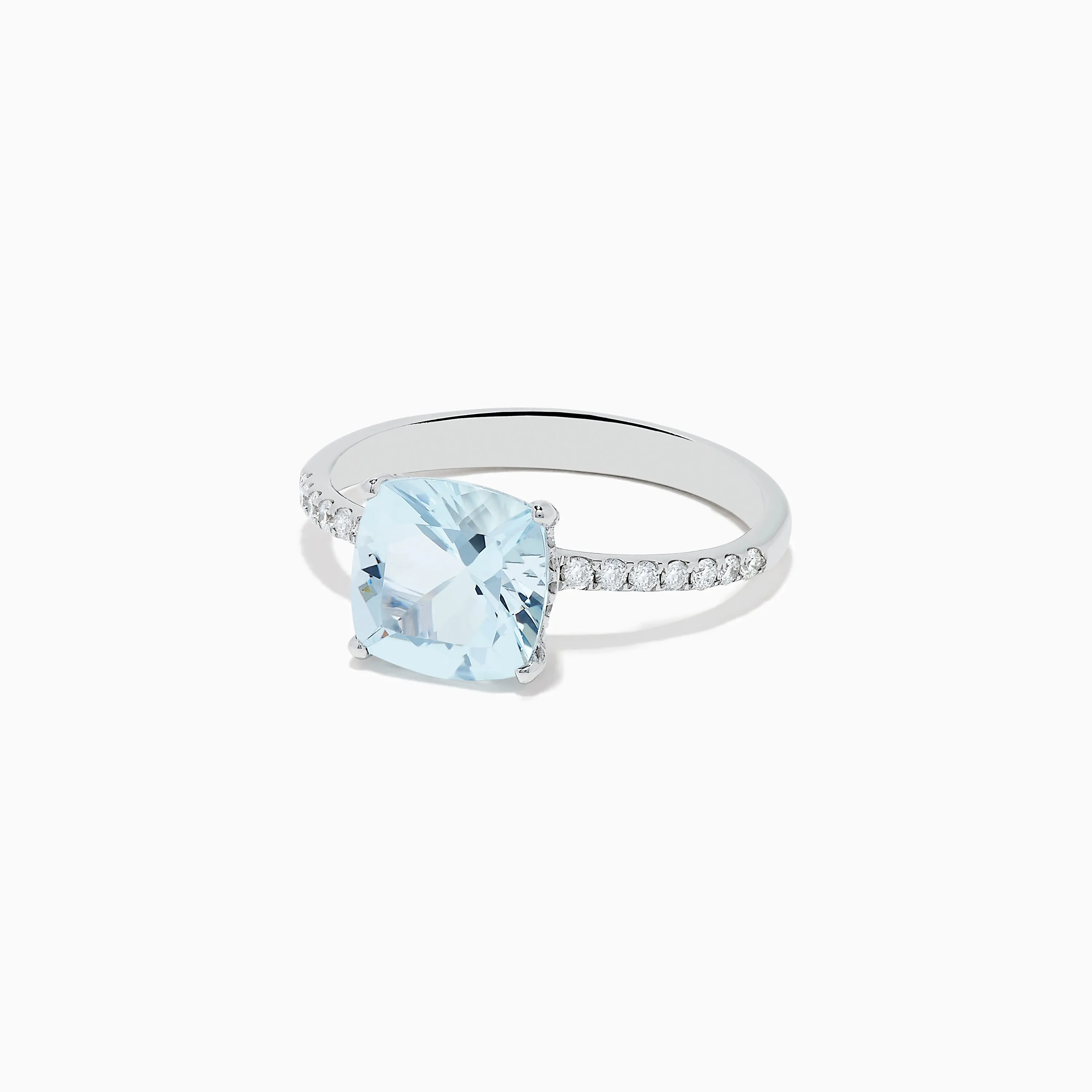 Aquarius 14K White Gold Aquamarine and Diamond Ring sold by Effy product image thumbnail 2