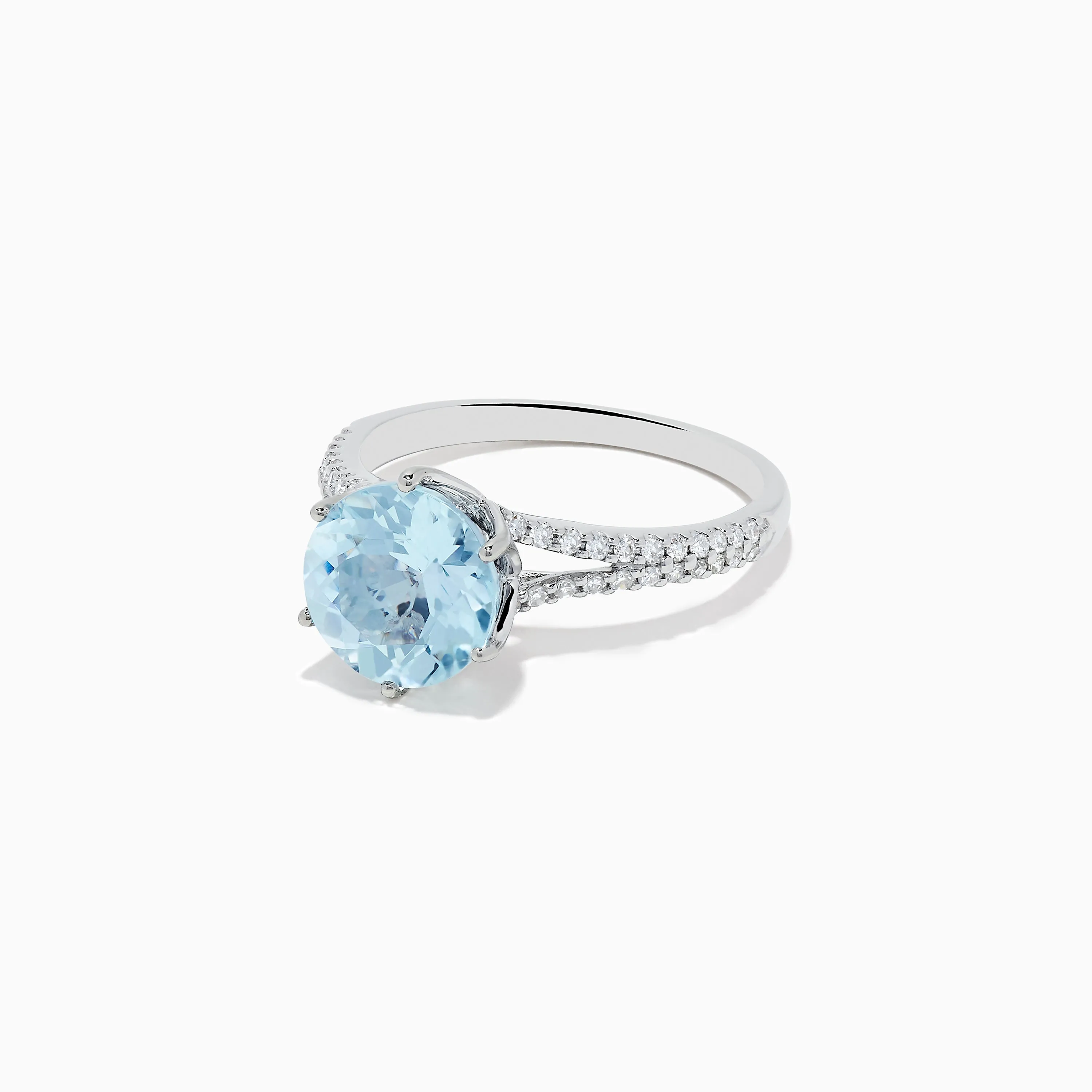 Aquarius 14K White Gold Aquamarine and Diamond Ring sold by Effy product image thumbnail 2