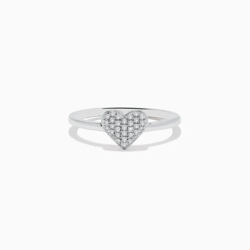 925 Sterling Silver Diamond Heart Ring sold by Effy