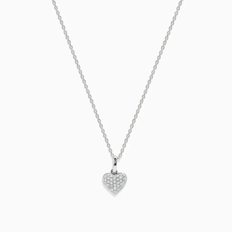 925 Sterling Silver Diamond Heart Necklace sold by Effy