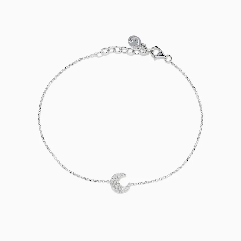 925 Sterling Silver Diamond Moon Bracelet sold by Effy