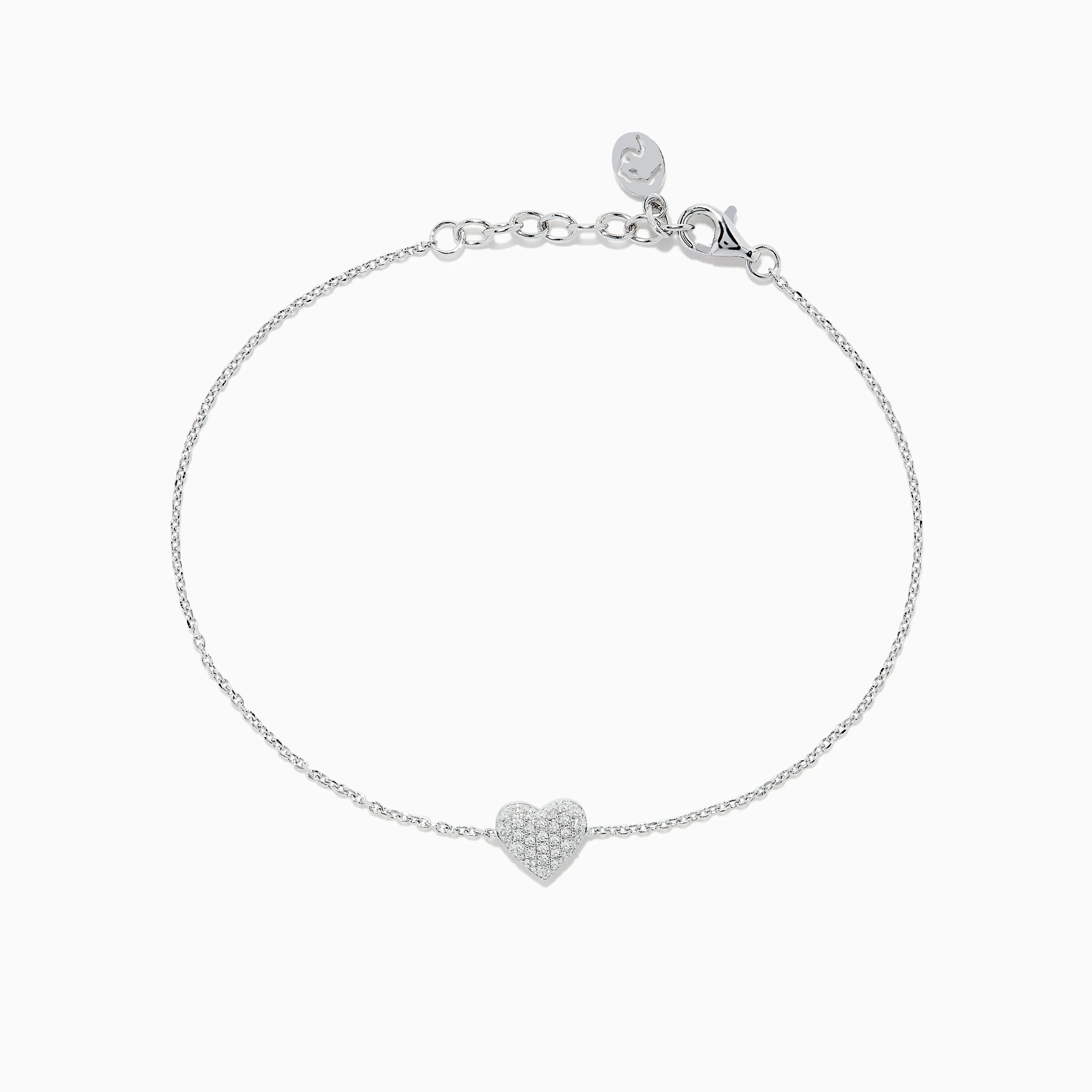 925 Sterling Silver Diamond Heart Bracelet sold by Effy