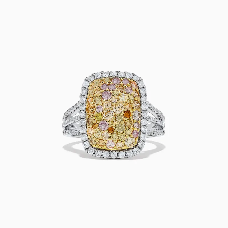 14K Two Tone Gold Yellow and White Diamond Ring, 1.60 TCW sold by Effy