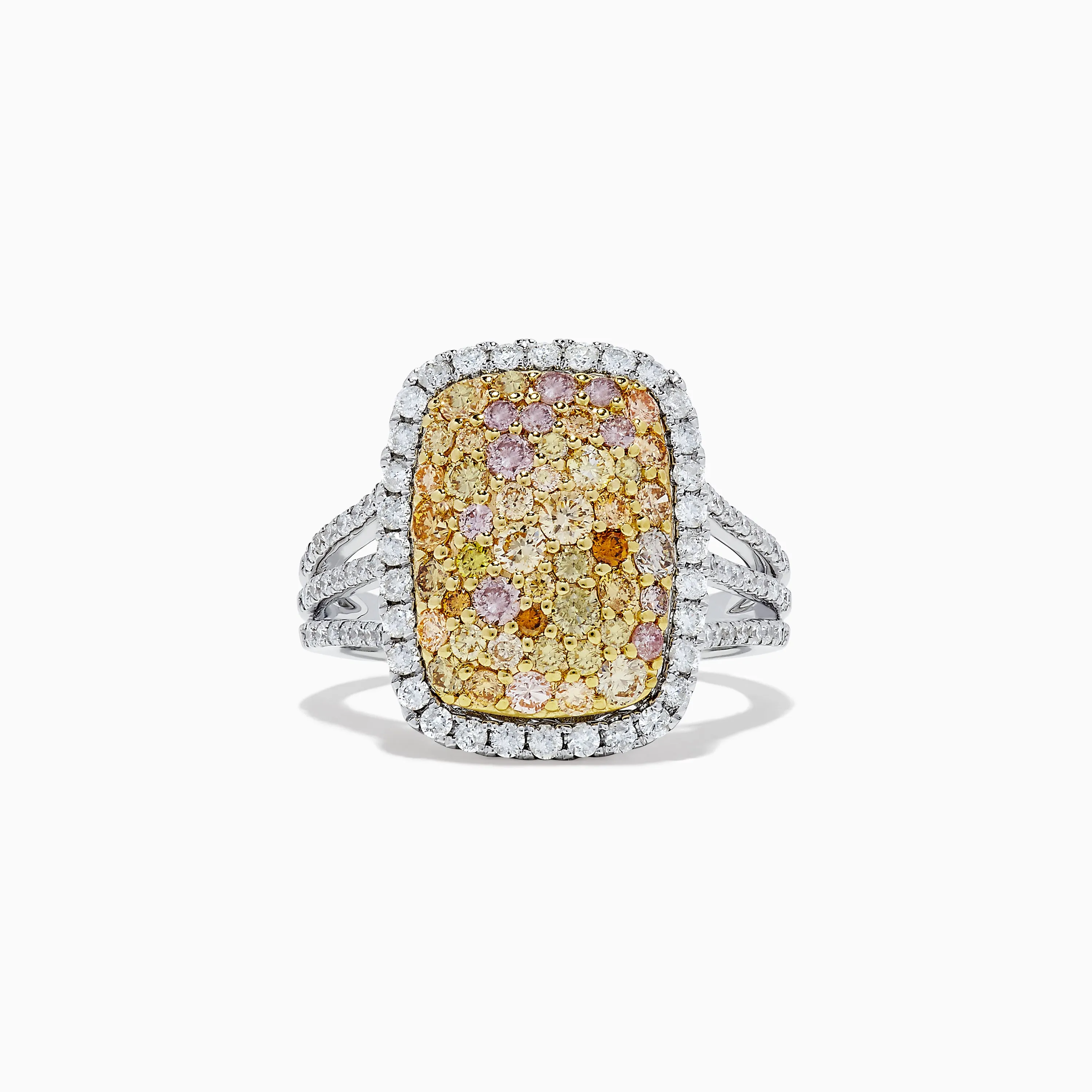 14K Two Tone Gold Yellow and White Diamond Ring, 1.60 TCW sold by Effy