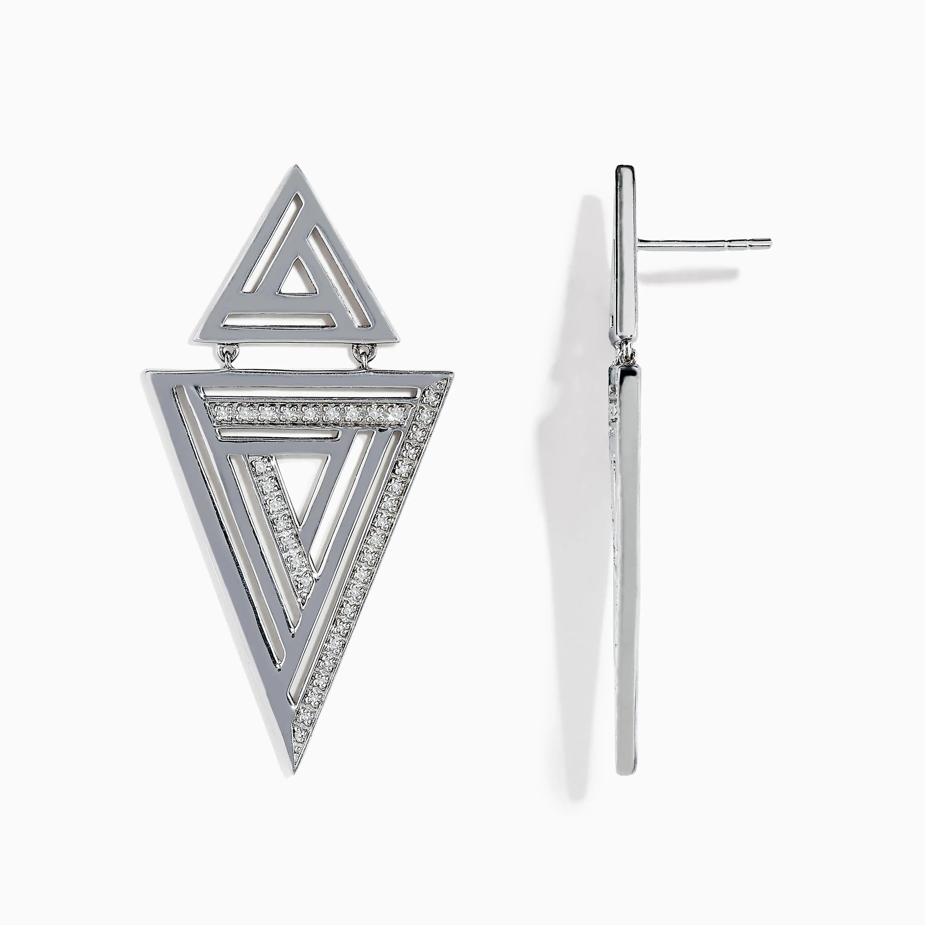 925 Sterling Silver Diamond Retro Earrings, 0.26 TCW sold by Effy product image thumbnail 2