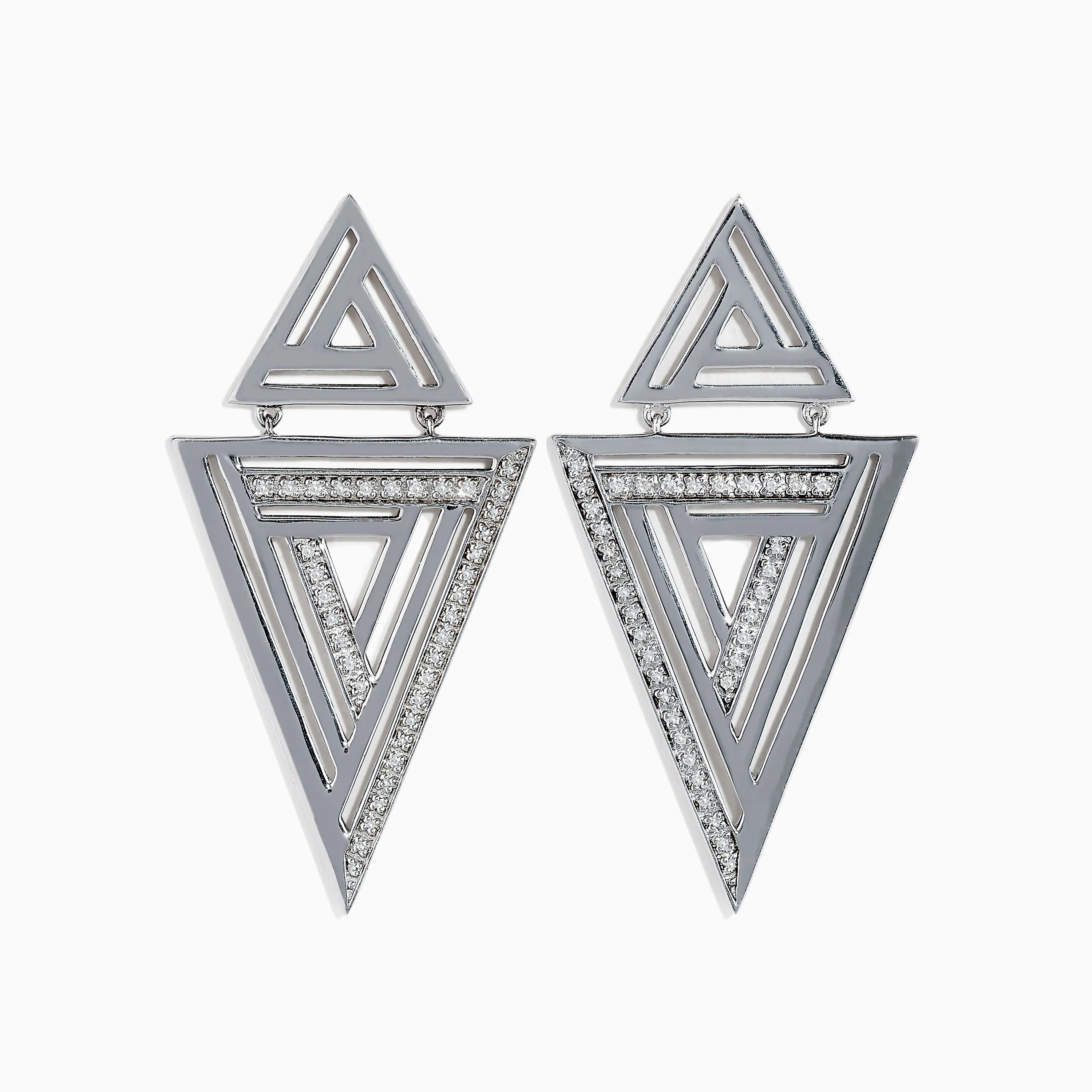 925 Sterling Silver Diamond Retro Earrings, 0.26 TCW sold by Effy