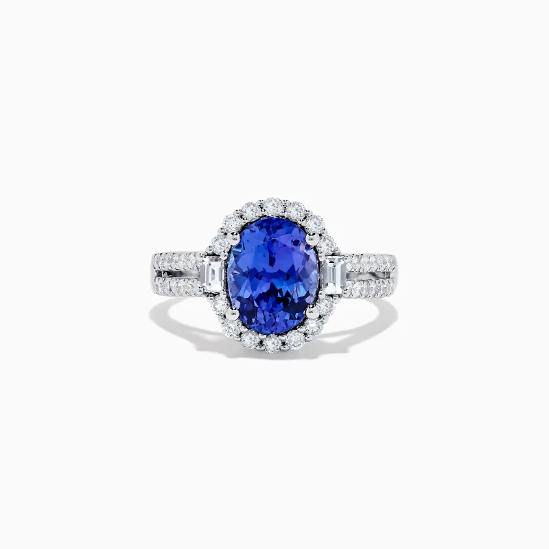 14K White Gold Tanzanite and Diamond Ring, 3.03 TCW sold by Effy