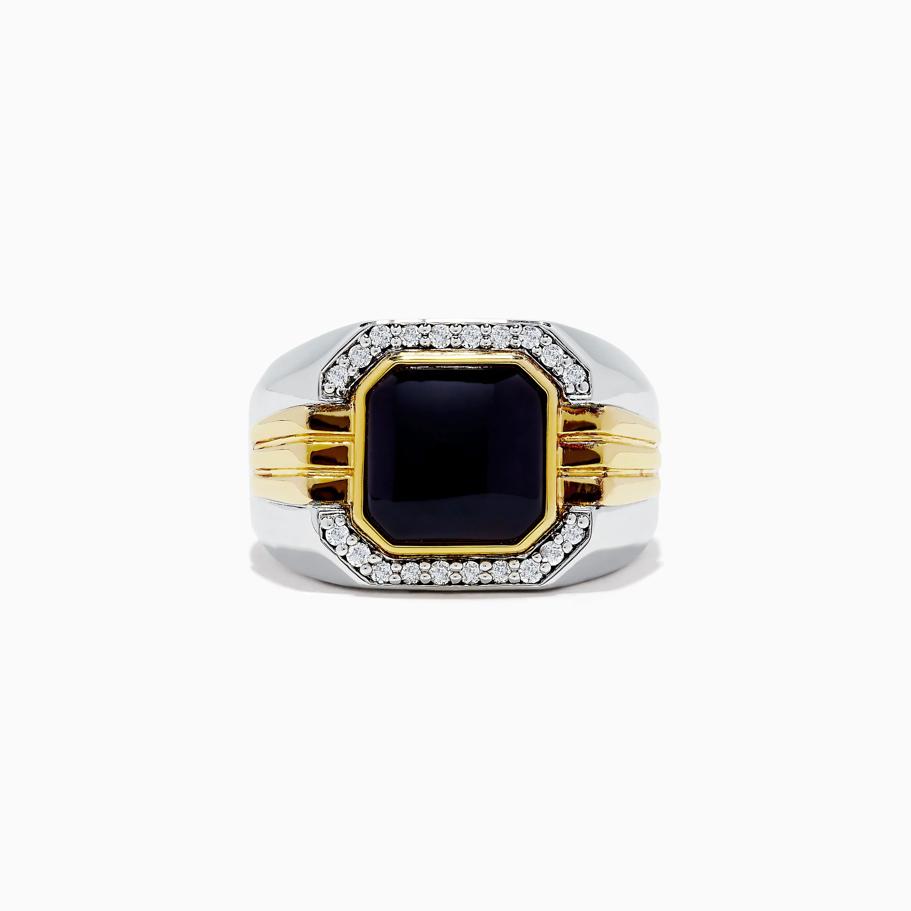 Men's Sterling Silver Onyx and Diamond Ring, 2.60 TCW sold by Effy