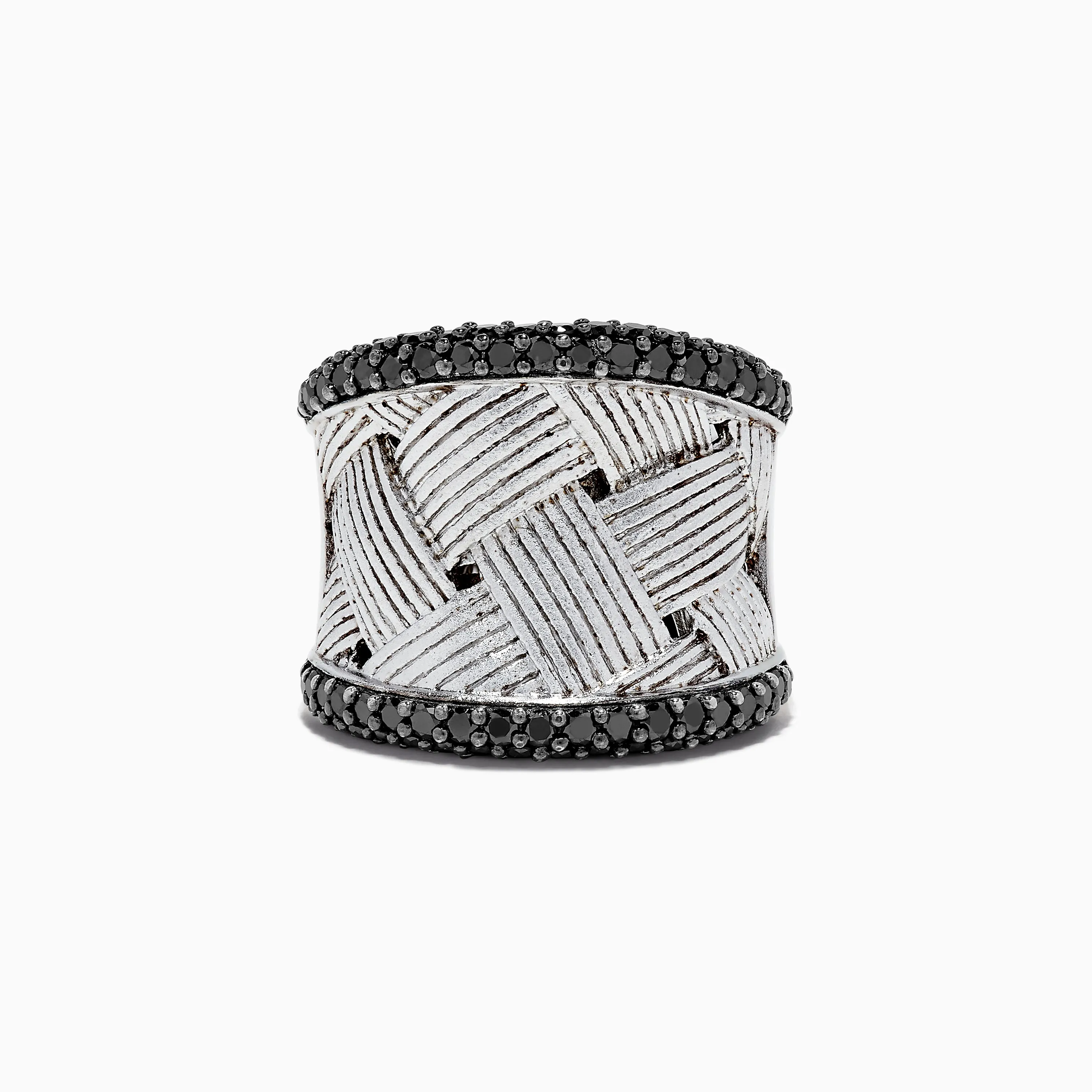 925 Sterling Silver Black Diamond Woven Ring, 1.23 TCW sold by Effy
