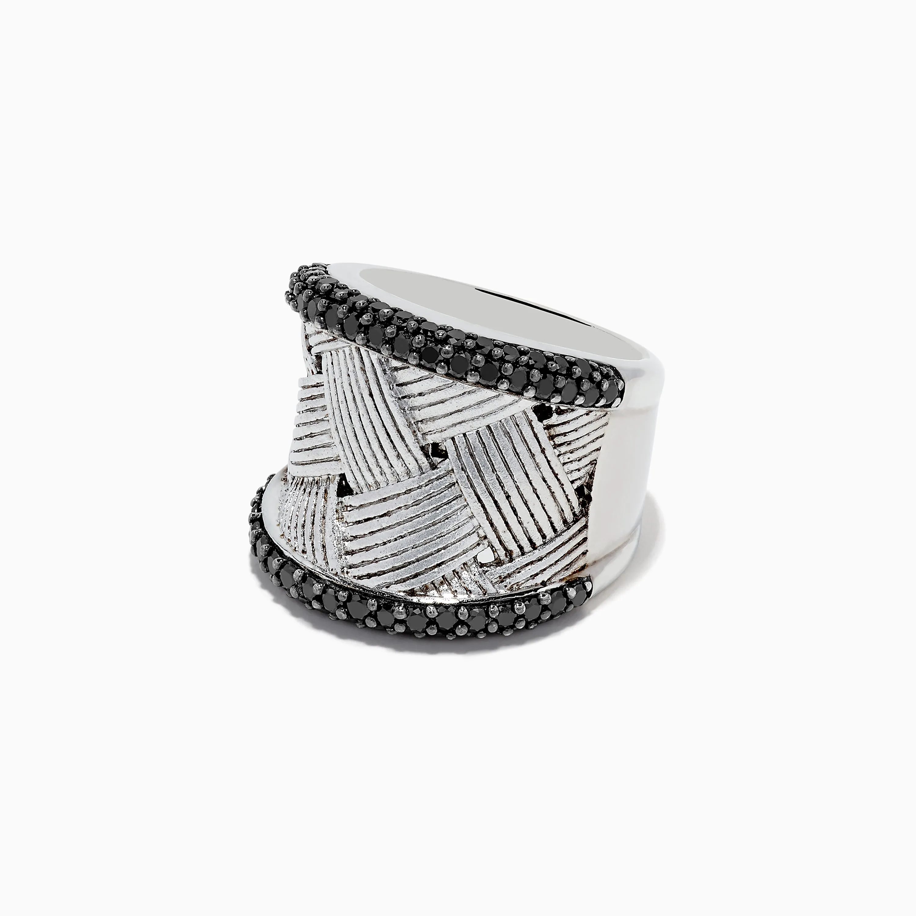 925 Sterling Silver Black Diamond Woven Ring, 1.23 TCW sold by Effy product image thumbnail 2