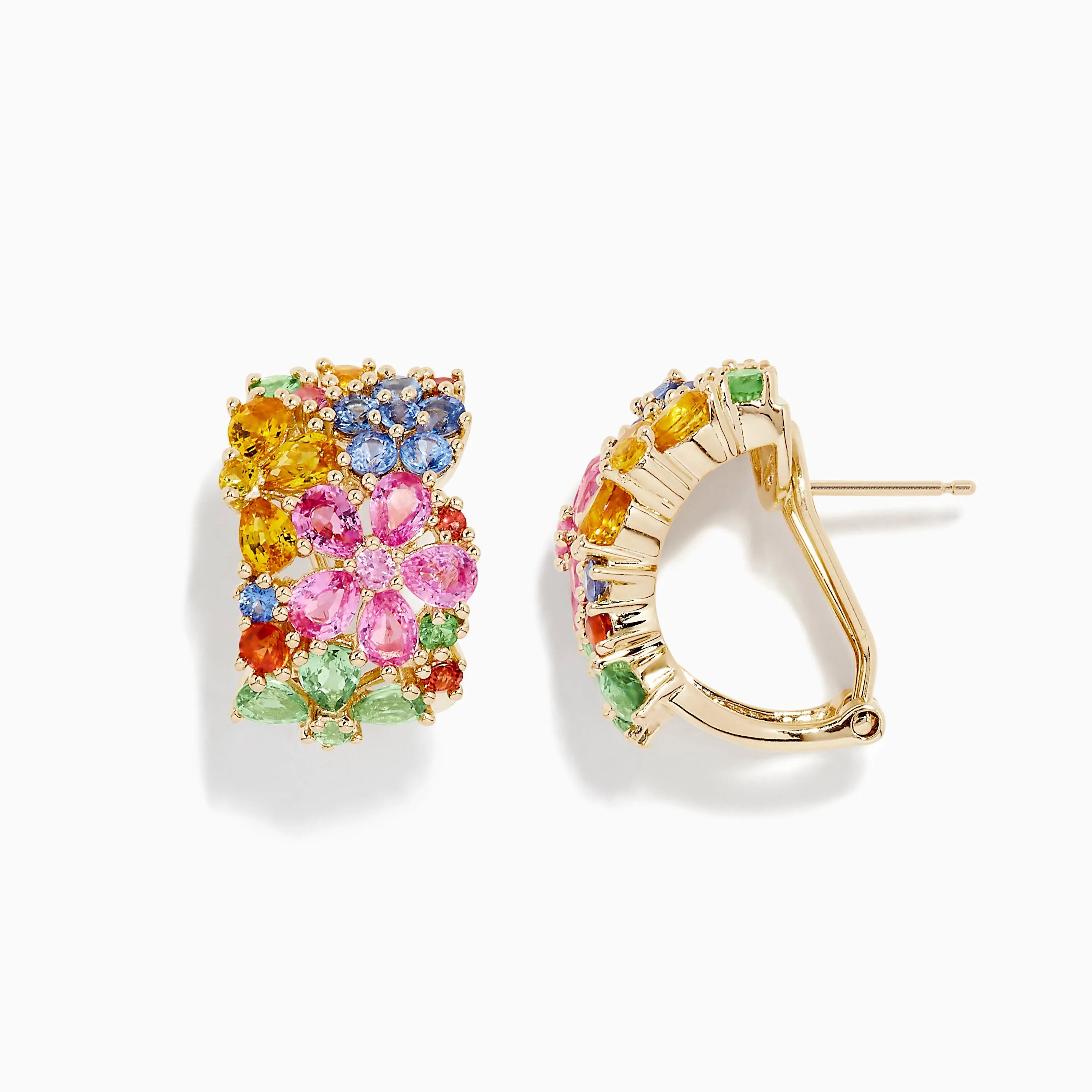 14K Yellow Gold Multi Sapphire Flower Earrings, 7.31 TCW sold by Effy product image thumbnail 2