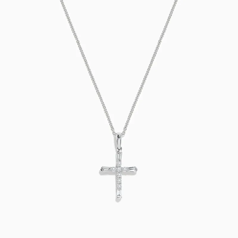 Novelty 14K White Gold Diamond Cross Pendant, 0.30 TCW sold by Effy