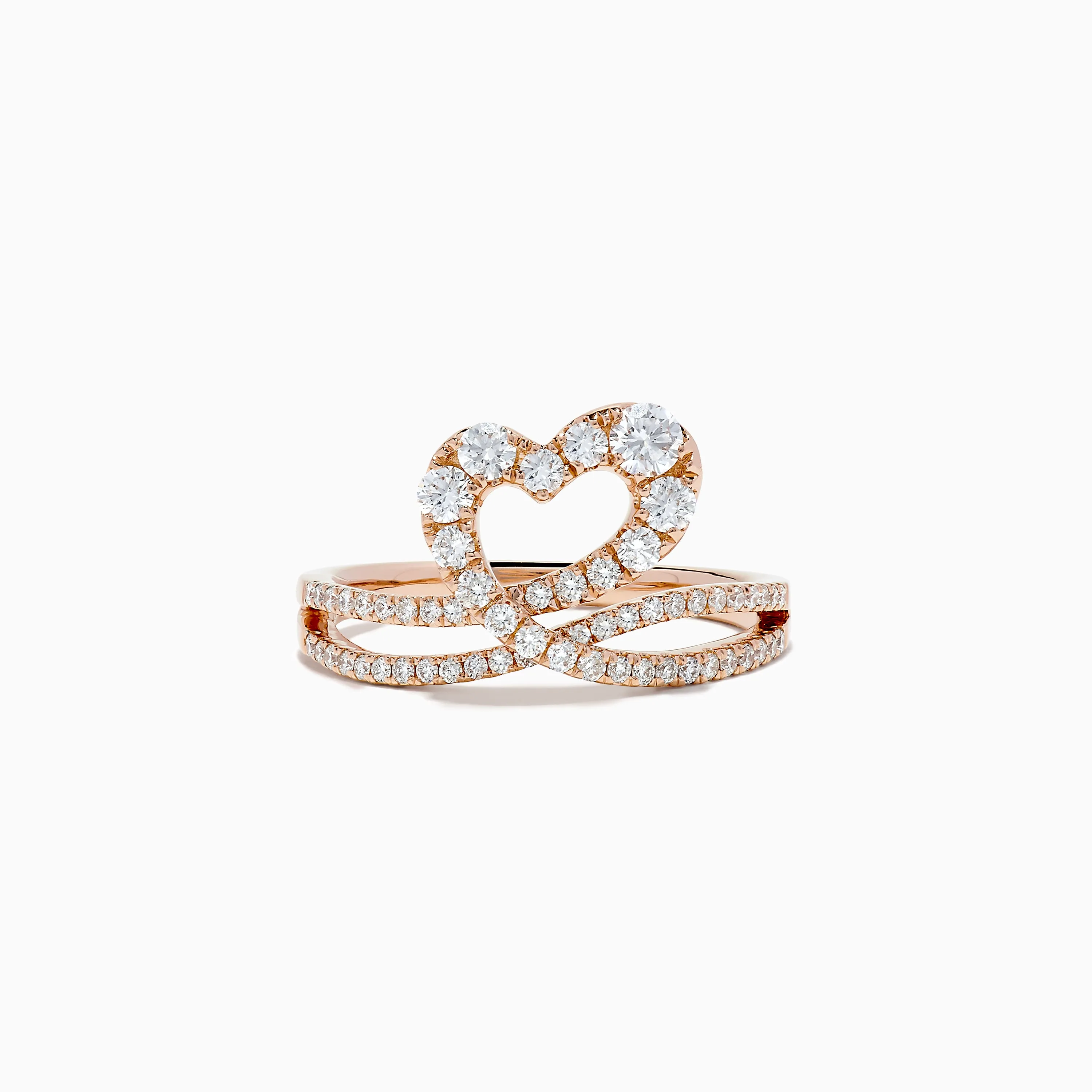 Pave Rose 14K Gold Diamond Heart Ring, 0.66 TCW sold by Effy