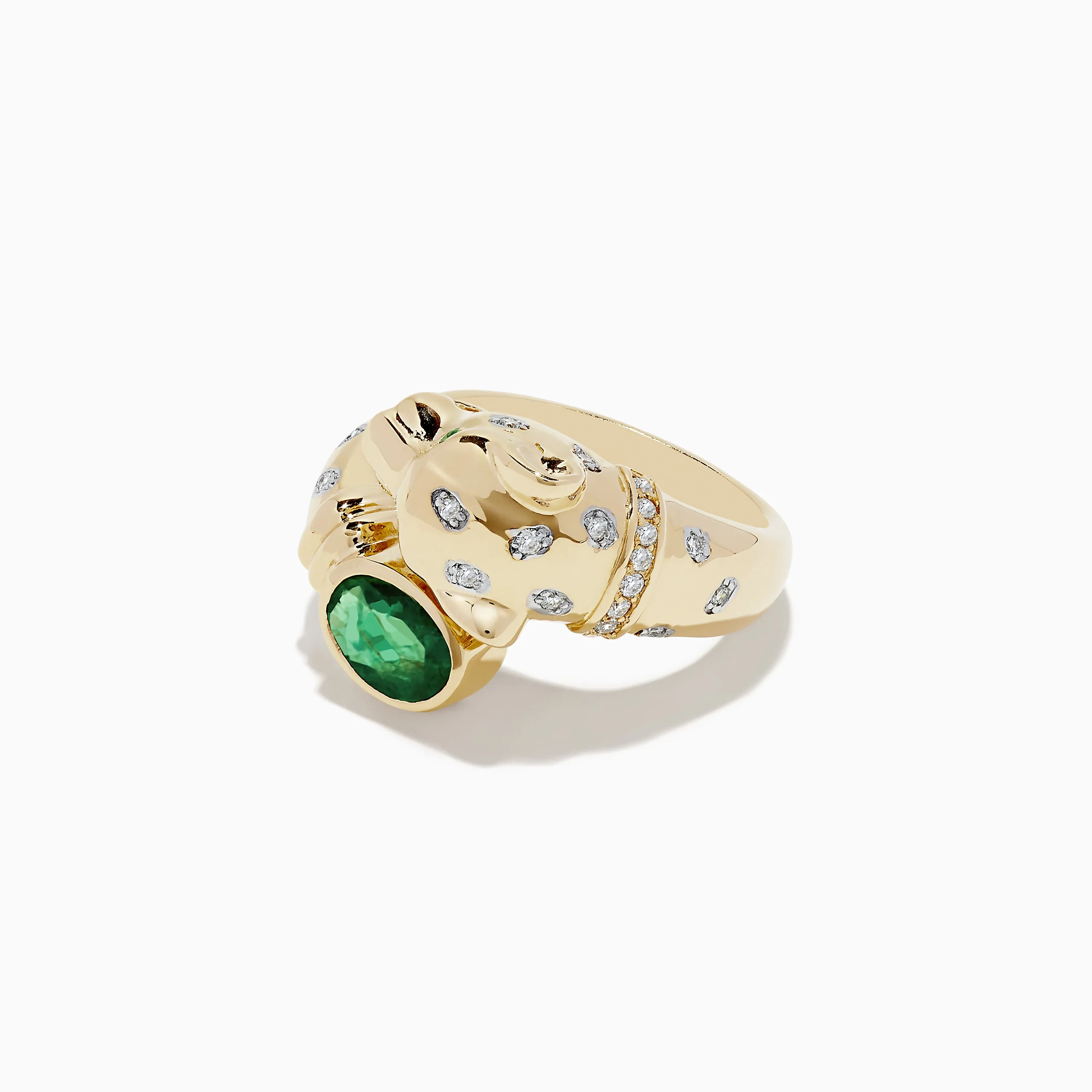 Signature 14K Yellow Gold Emerald and Diamond Panther Ring, 0.95 TCW sold by Effy product image thumbnail 2