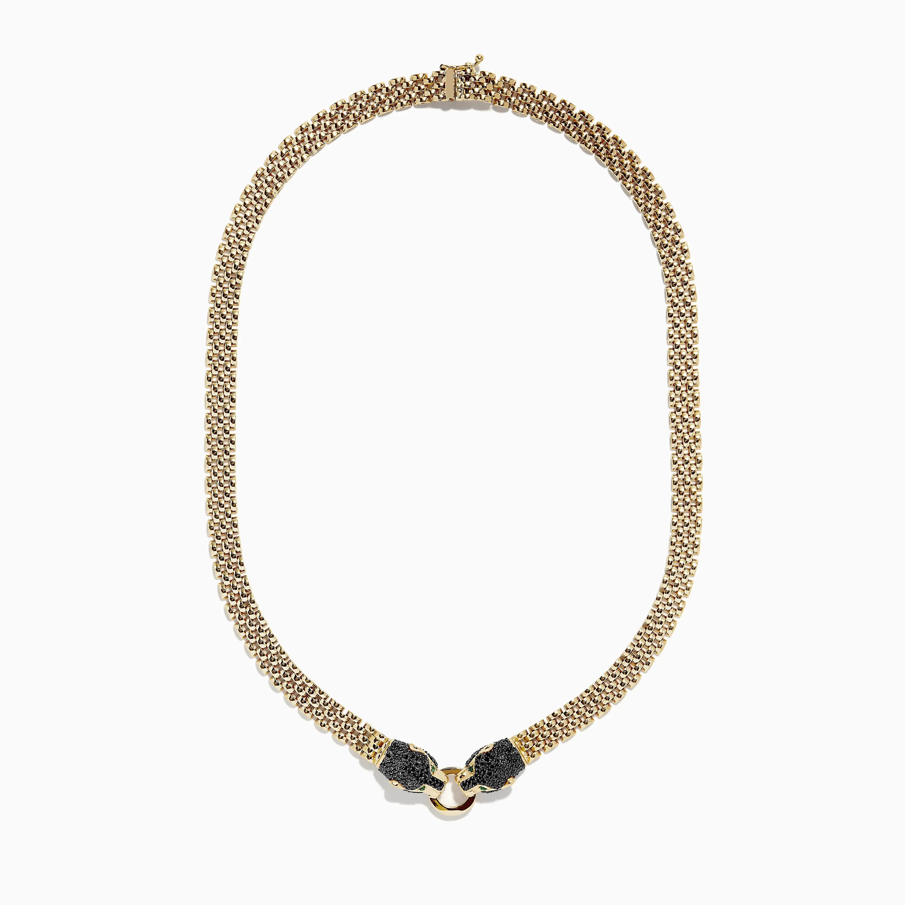 Signature 14K Gold Black Diamond and Emerald Panther Necklace, 1.27 sold by Effy product image thumbnail 2
