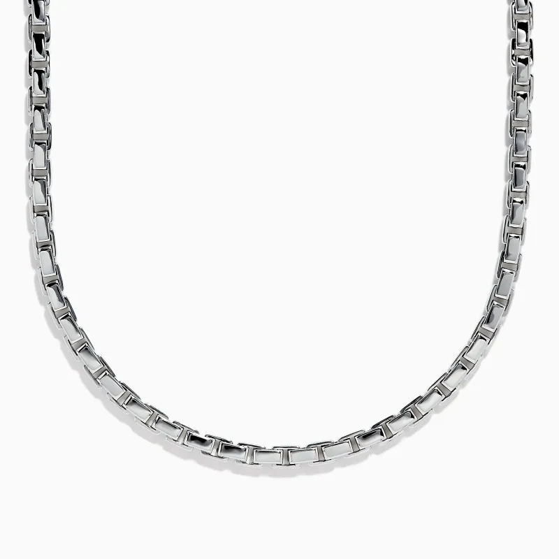 Men's Sterling Silver 22" Box Link Chain sold by Effy