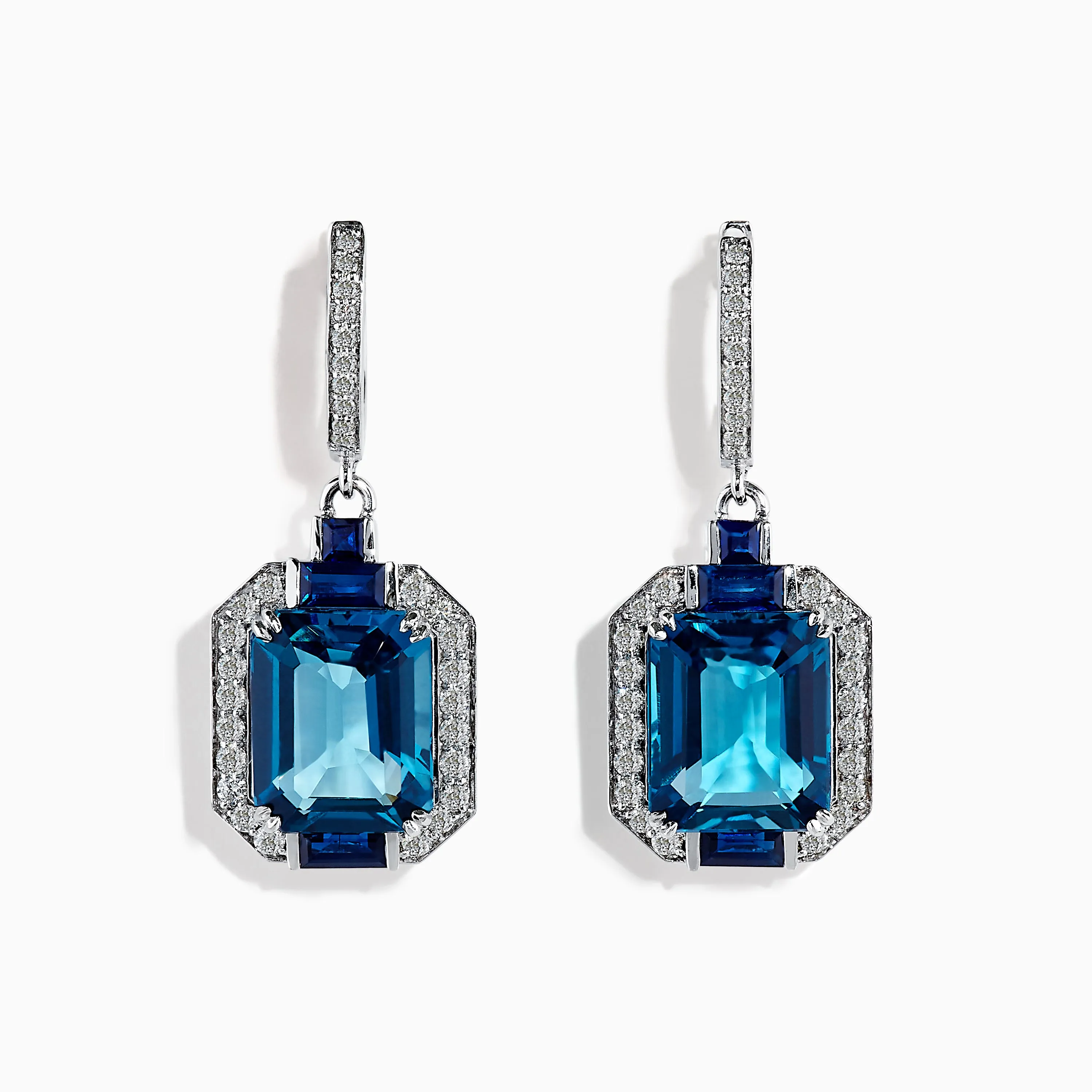 Ocean Bleu 14K Gold London Blue Topaz and Diamond Earrings, 8.74 TCW sold by Effy