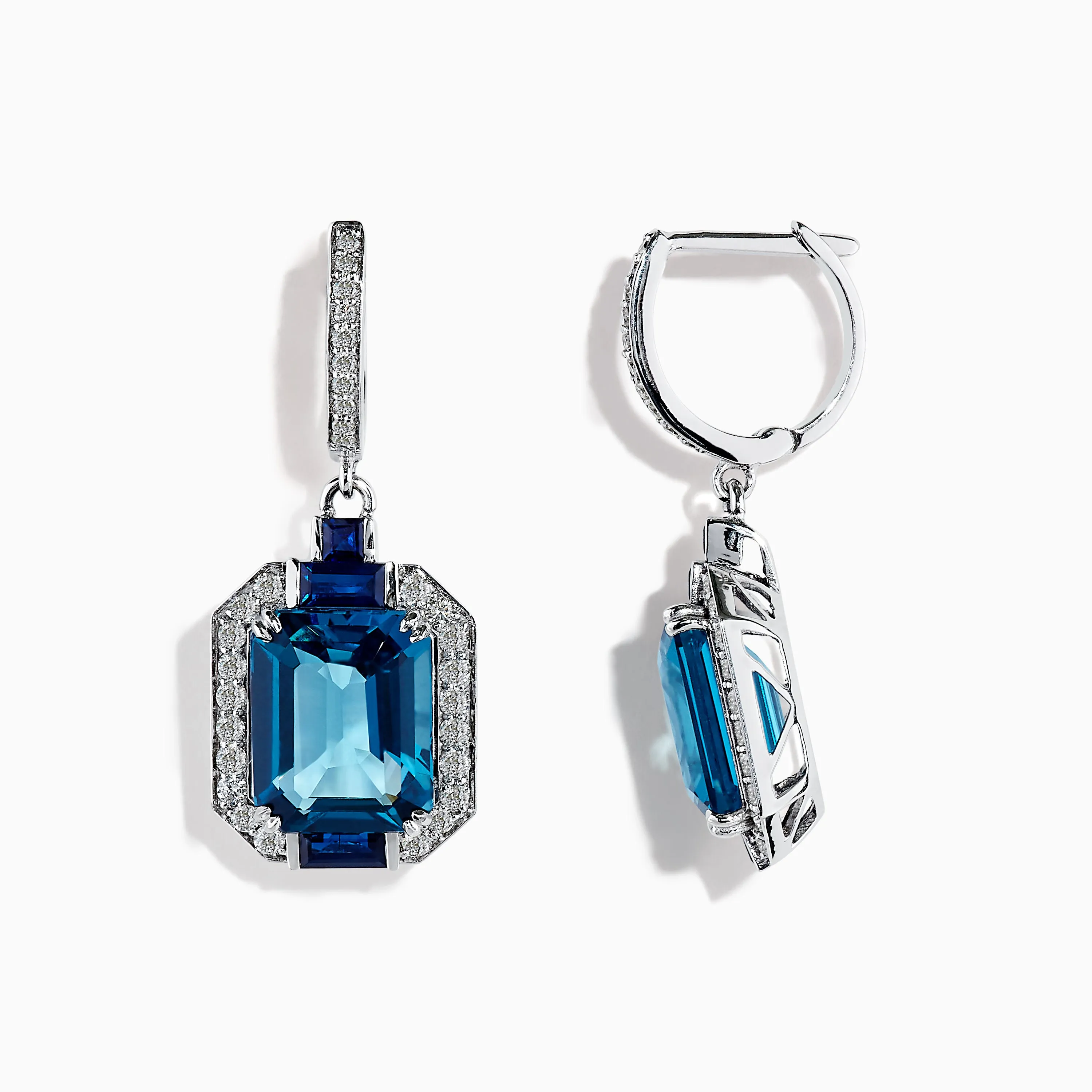 Ocean Bleu 14K Gold London Blue Topaz and Diamond Earrings, 8.74 TCW sold by Effy product image thumbnail 2