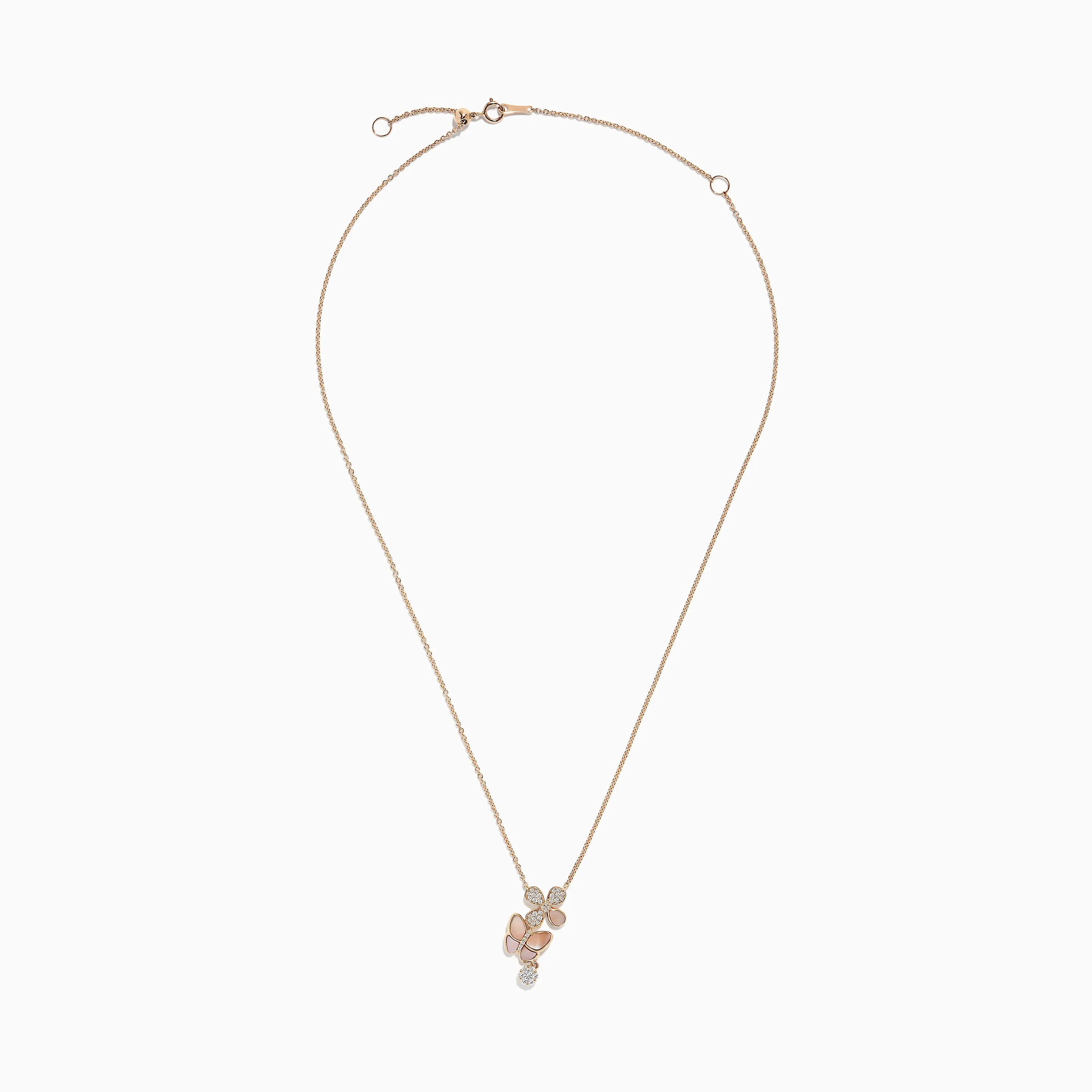14K Rose Gold Mother of Pearl and Diamond Butterfly Necklace, 0.26 TCW sold by Effy product image thumbnail 2