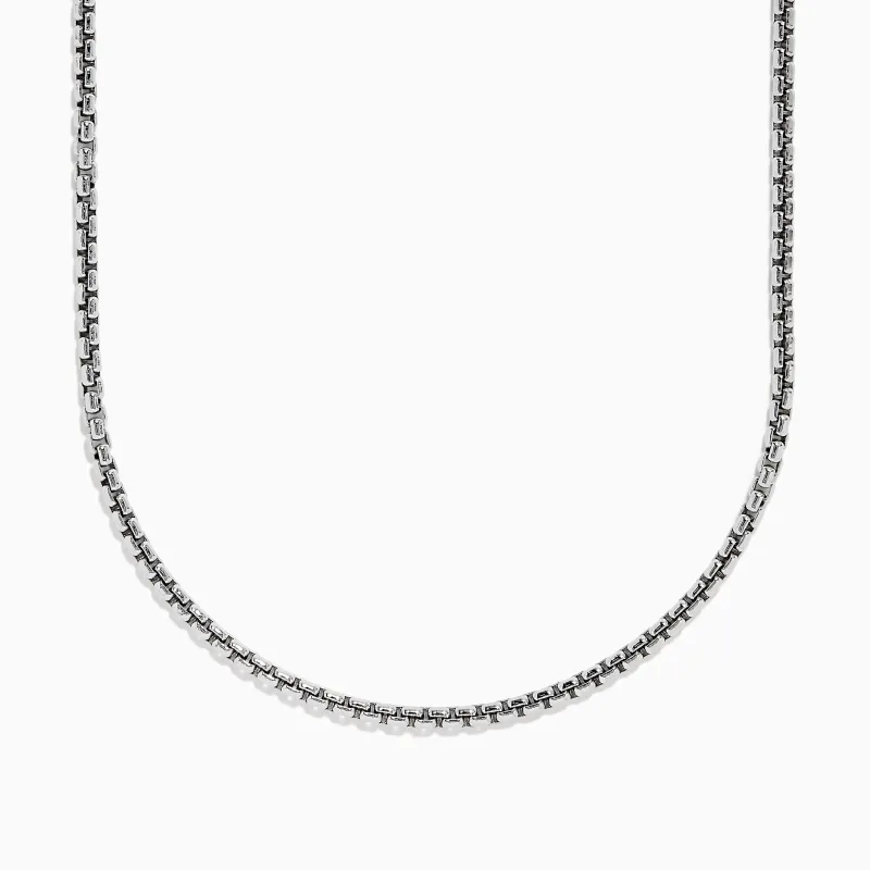 Men's Sterling Silver 21" Box Link Chain sold by Effy