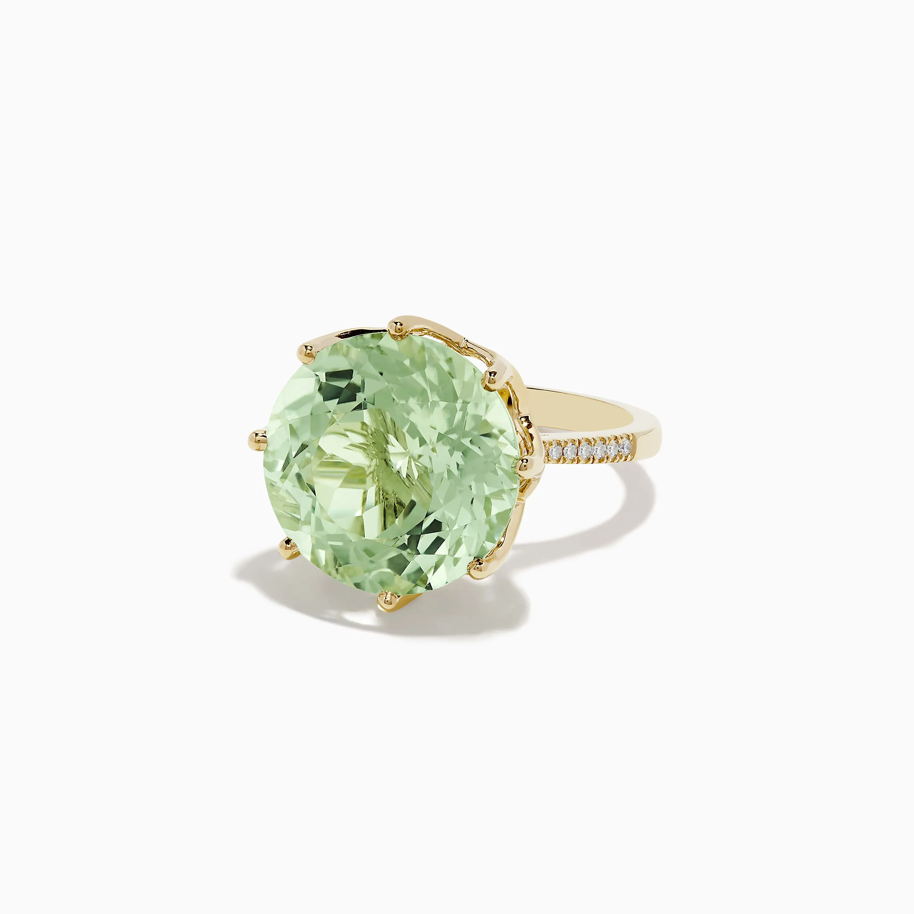 14K Yellow Gold Green Amethyst and Diamond Cocktail Ring, 11.95 TCW sold by Effy product image thumbnail 2
