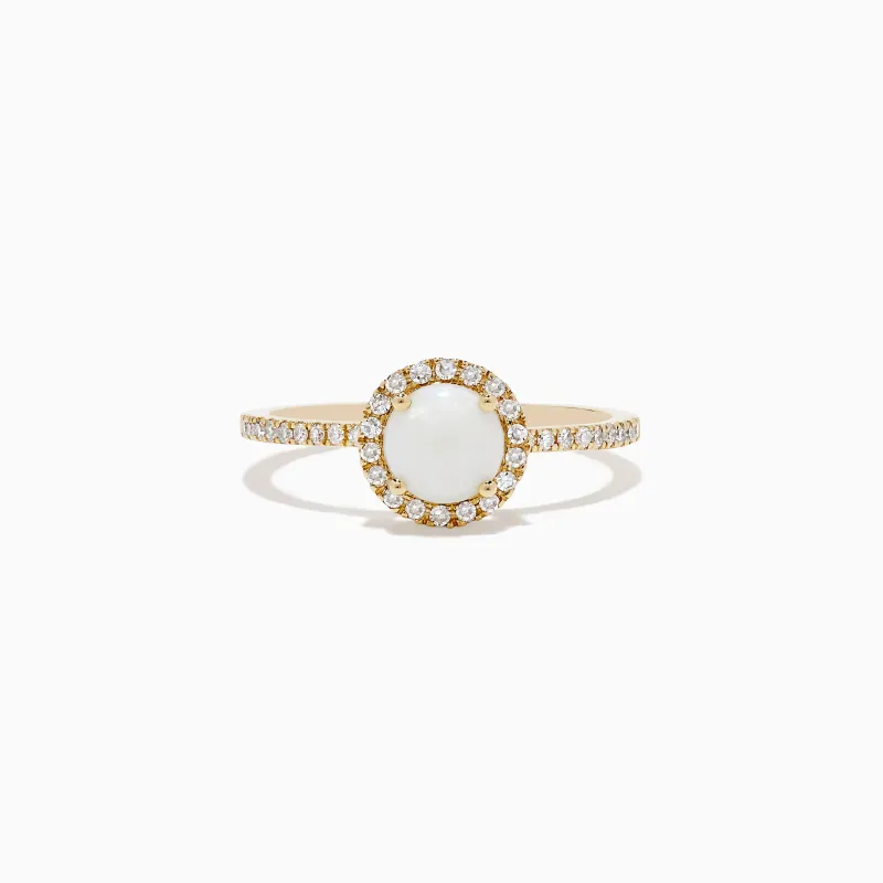 Aurora 14K Yellow Gold Opal and Diamond Ring, 0.72 TCW sold by Effy