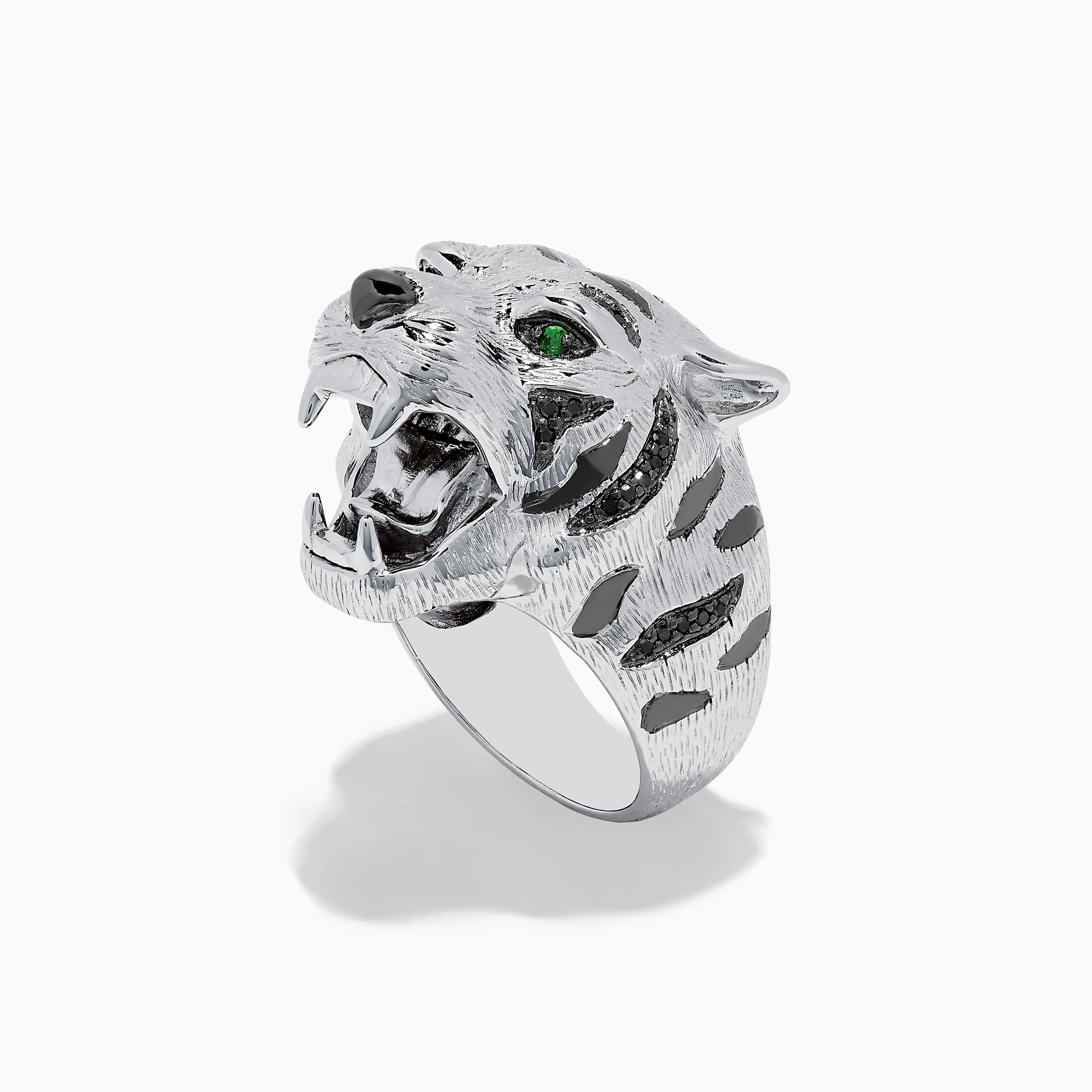 Sterling Silver Black Diamond and Tsavorite Tiger Ring, 0.21 TCW sold by Effy product image thumbnail 3