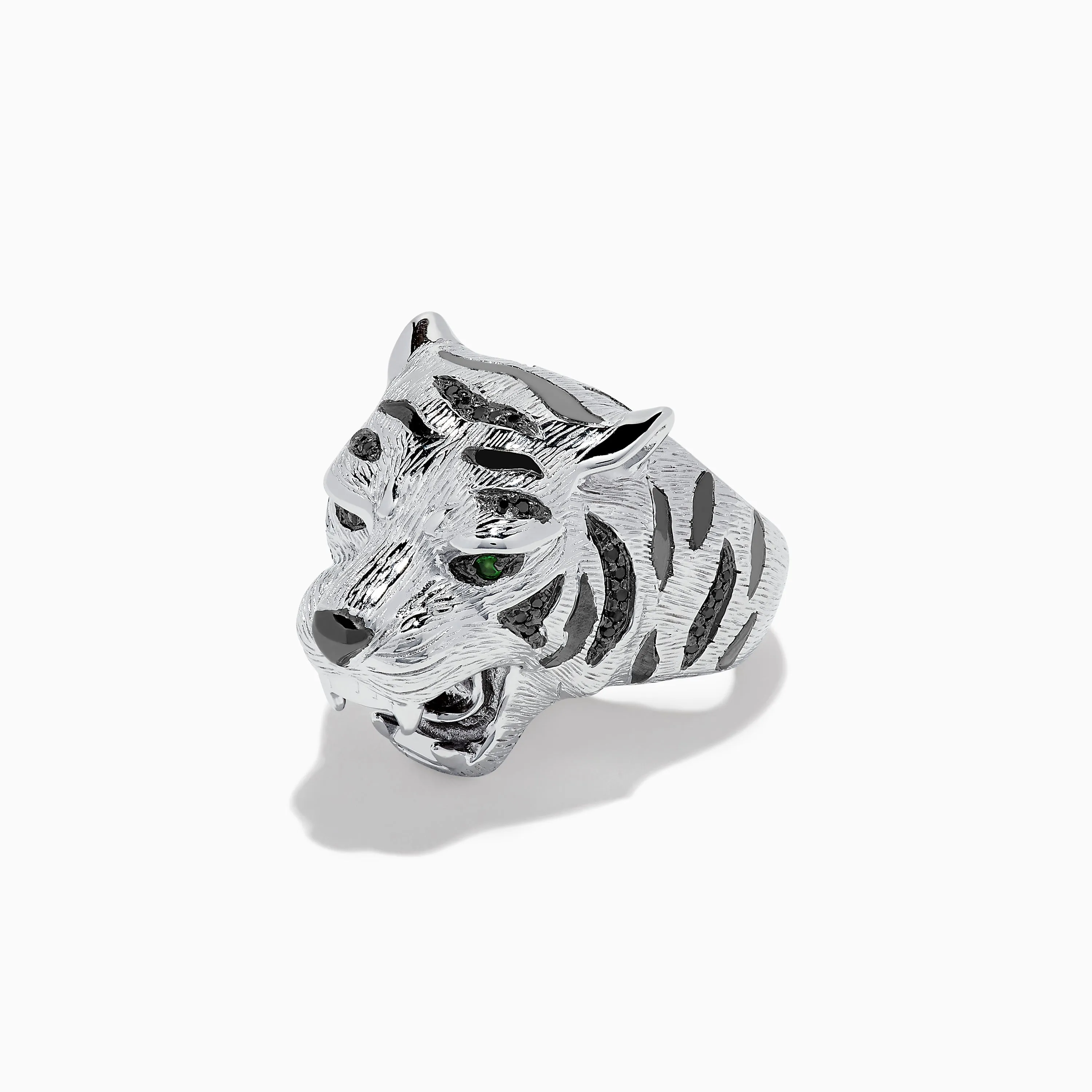 Sterling Silver Black Diamond and Tsavorite Tiger Ring, 0.21 TCW sold by Effy product image thumbnail 2