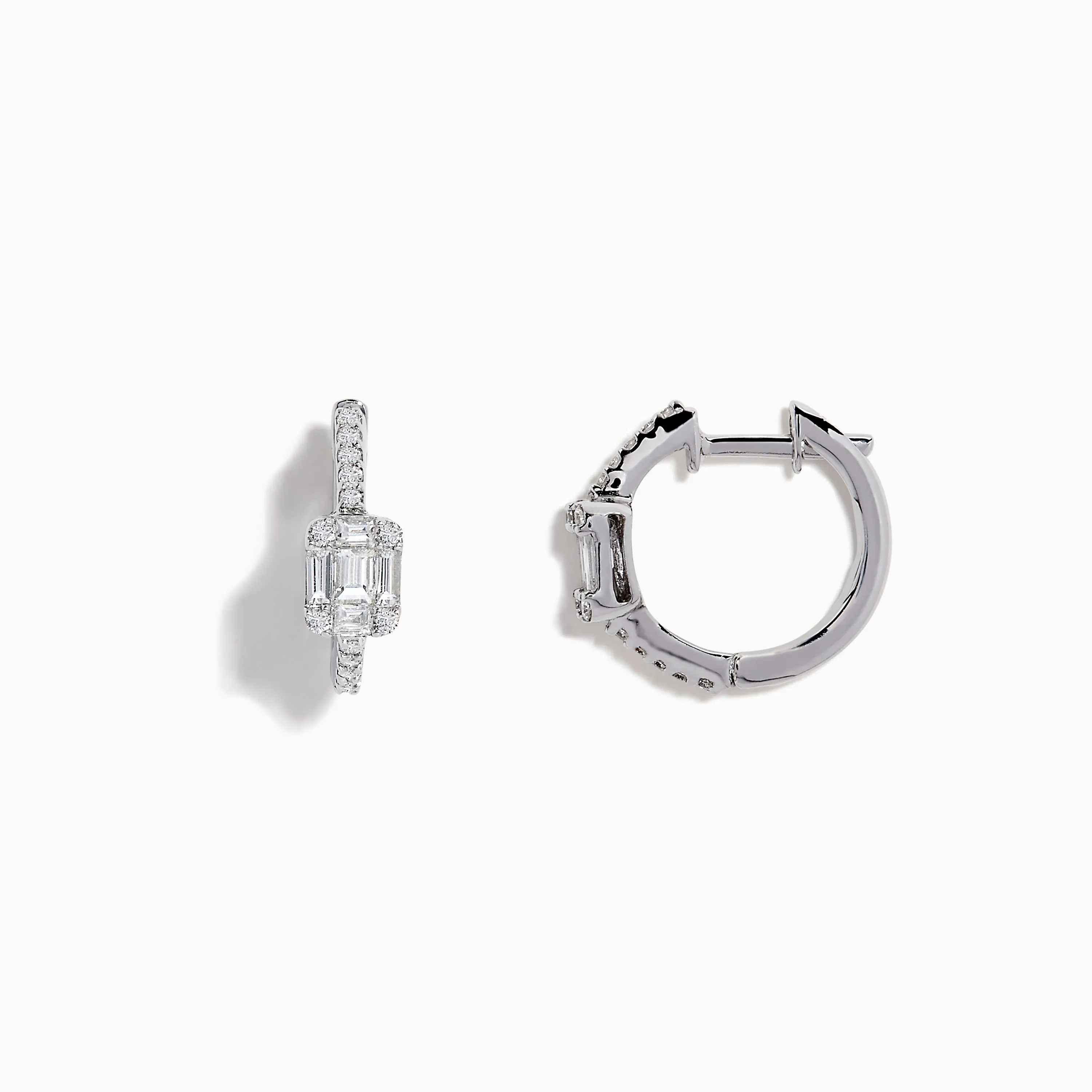 Classique 14K White Gold Diamond 1/2" Huggie Earrings, 0.49 TCW sold by Effy product image thumbnail 2