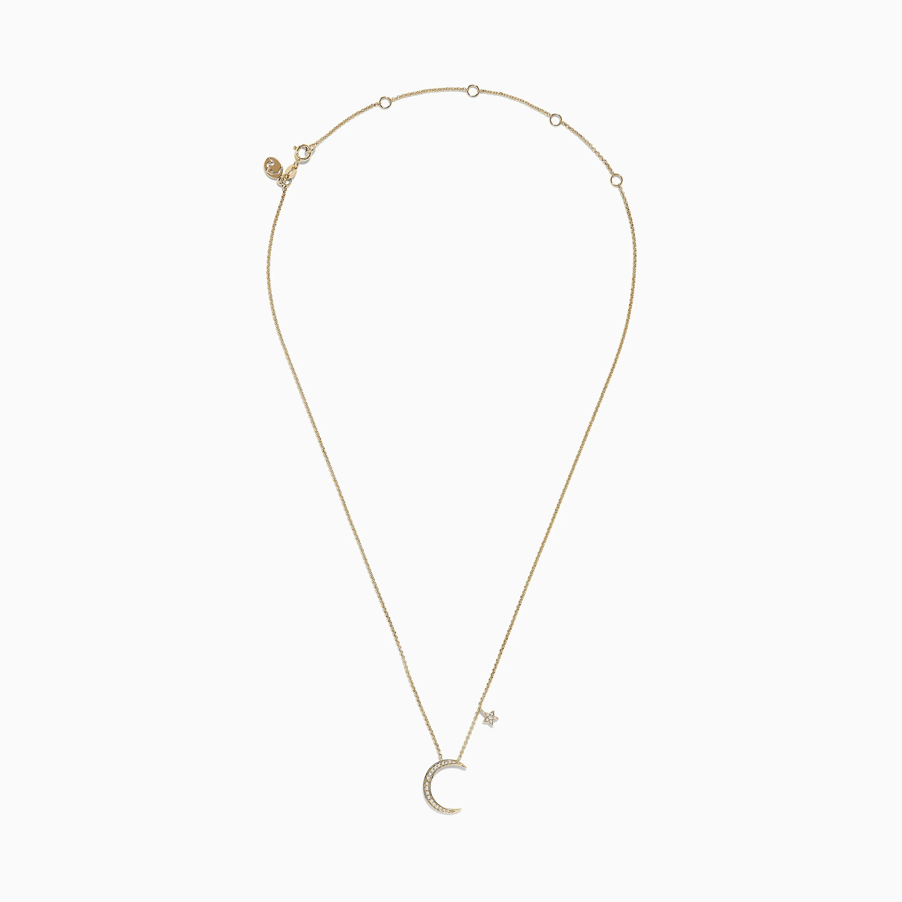 Novelty 14K Yellow Gold Diamond Moon and Star Necklace, 0.09 TCW sold by Effy product image thumbnail 2