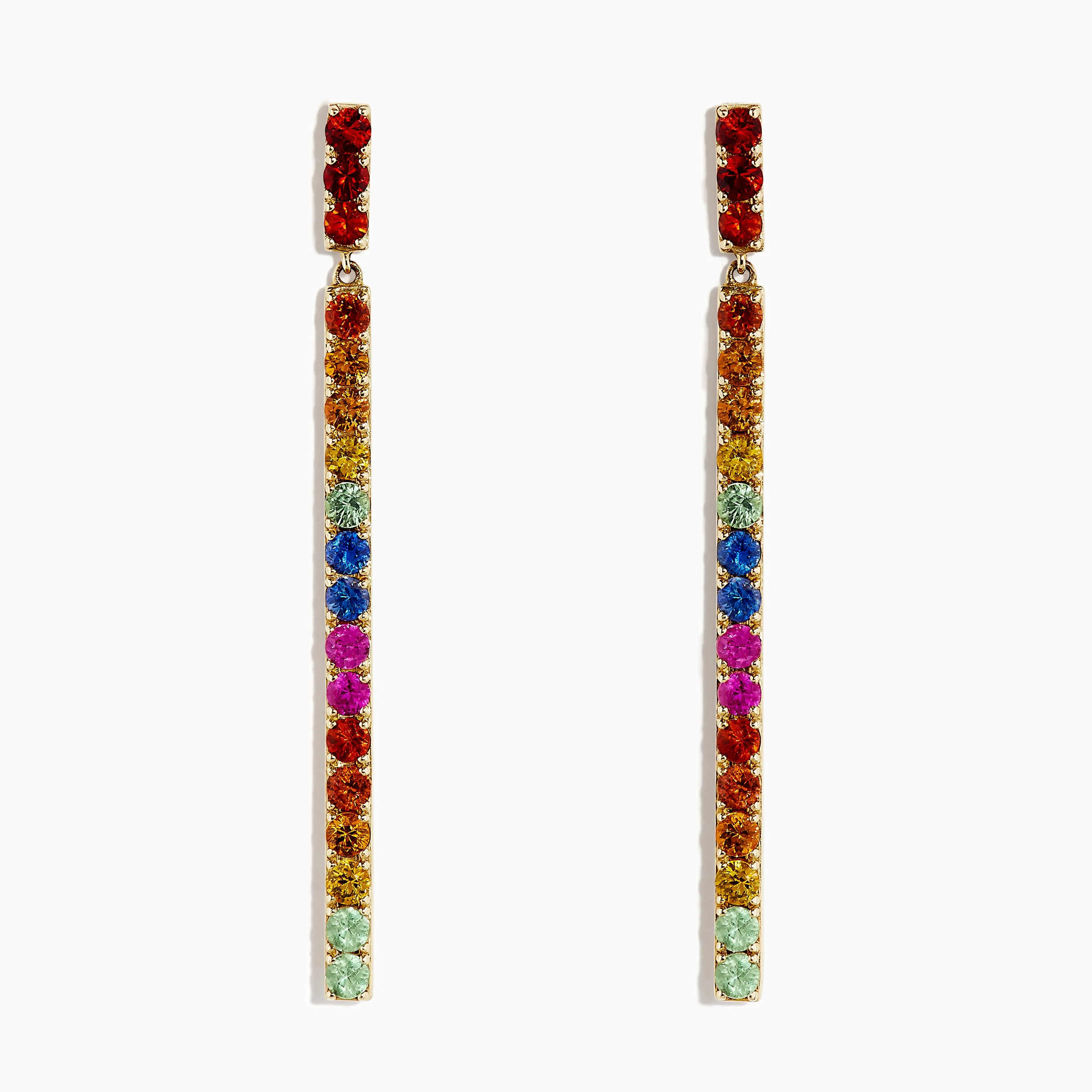 Watercolors 14K Yellow Gold Multi Sapphire Drop Earrings, 2.50 TCW sold by Effy