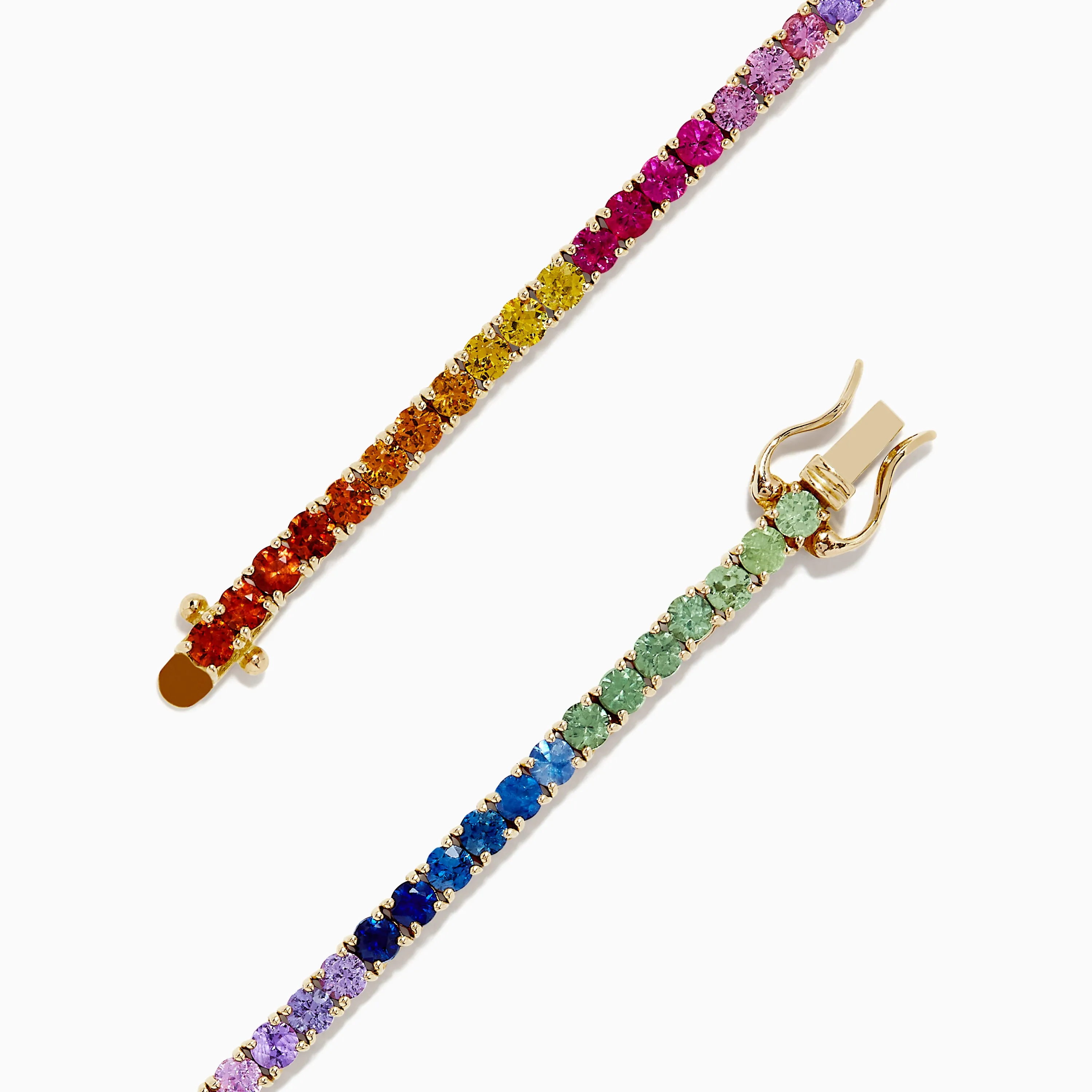 Watercolors 14K Yellow Gold Multi Sapphire Tennis Bracelet, 5.51 TCW sold by Effy product image thumbnail 2