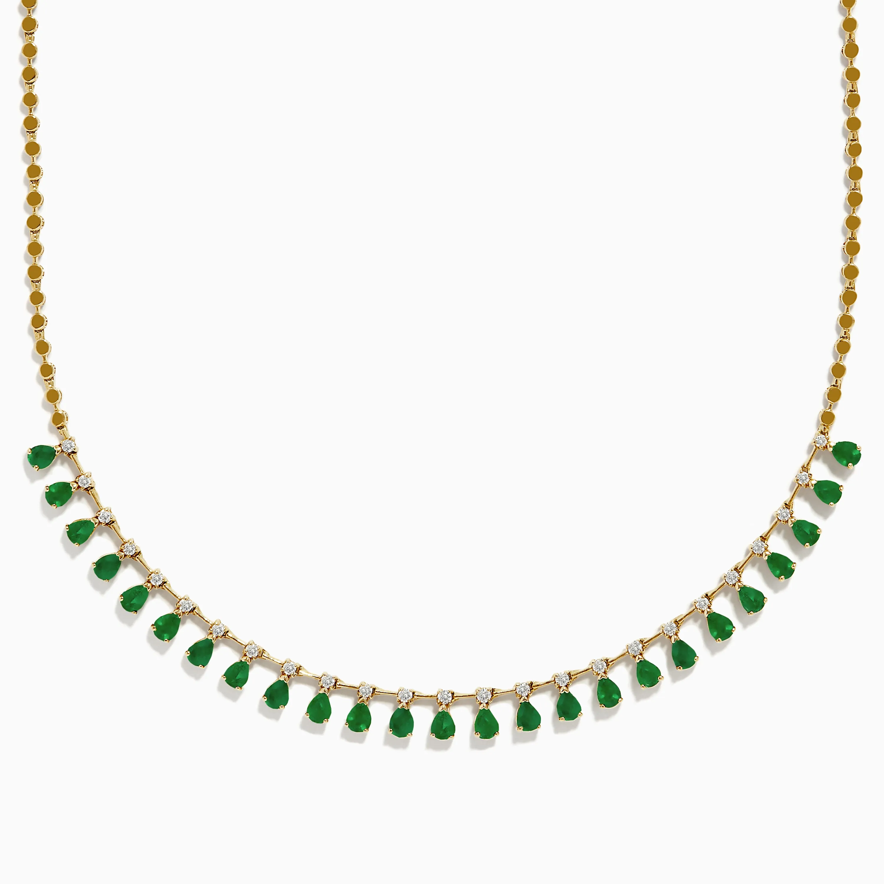 14K Yellow Gold Emerald and Diamond Necklace, 4.05 TCW sold by Effy