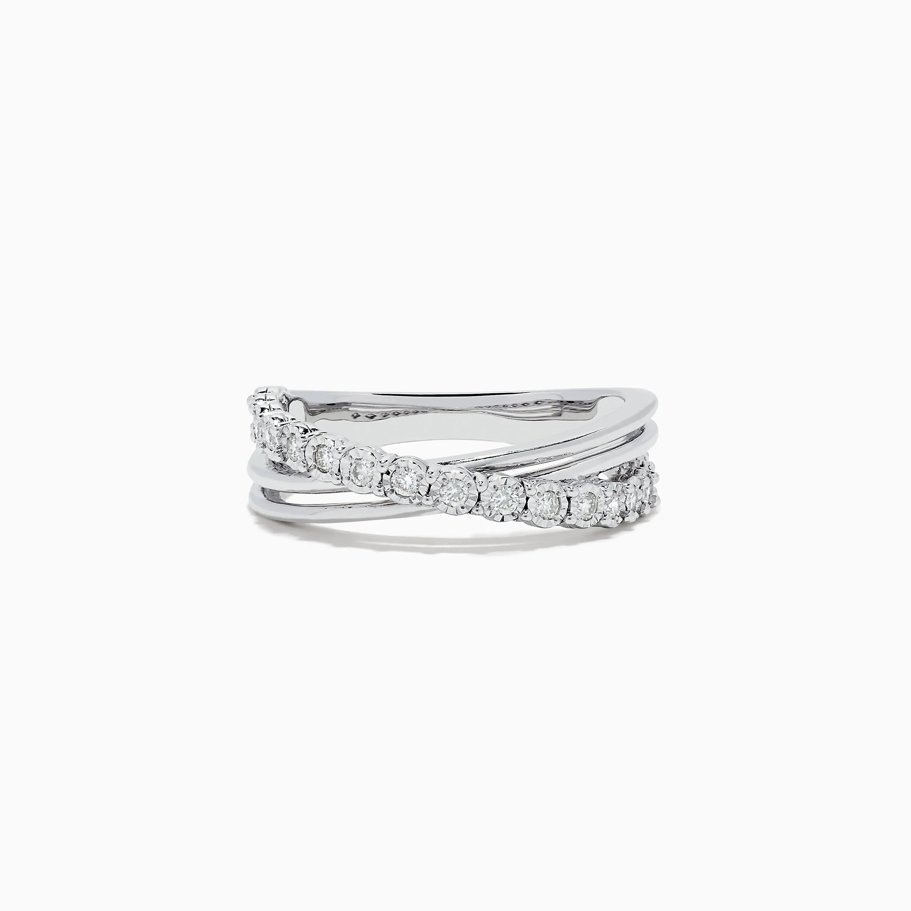925 Sterling Silver Diamond Crossover Ring, 0.23 TCW sold by Effy