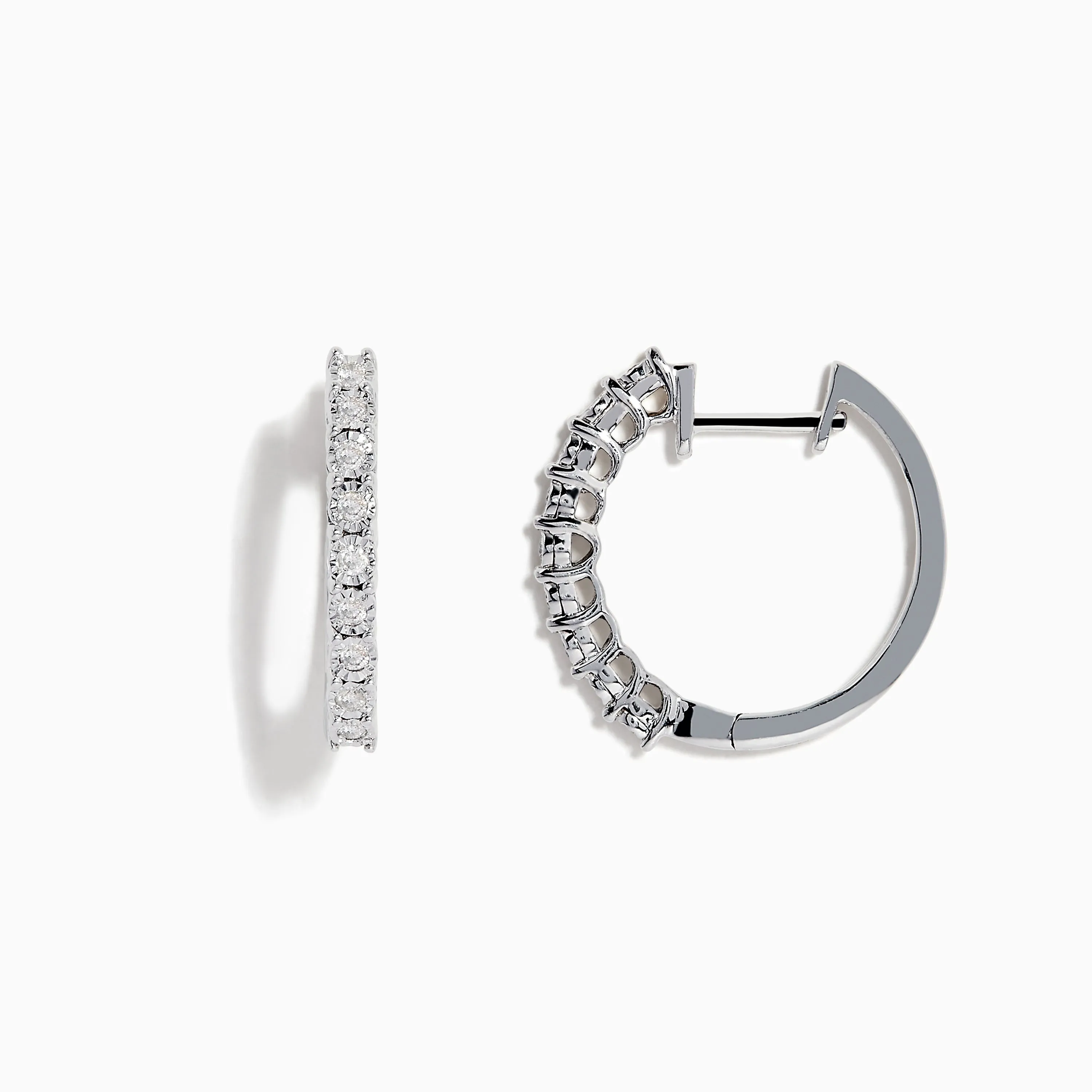 925 Sterling Silver Diamond 3/4" Hoop Earrings, 0.18 TCW sold by Effy product image thumbnail 2
