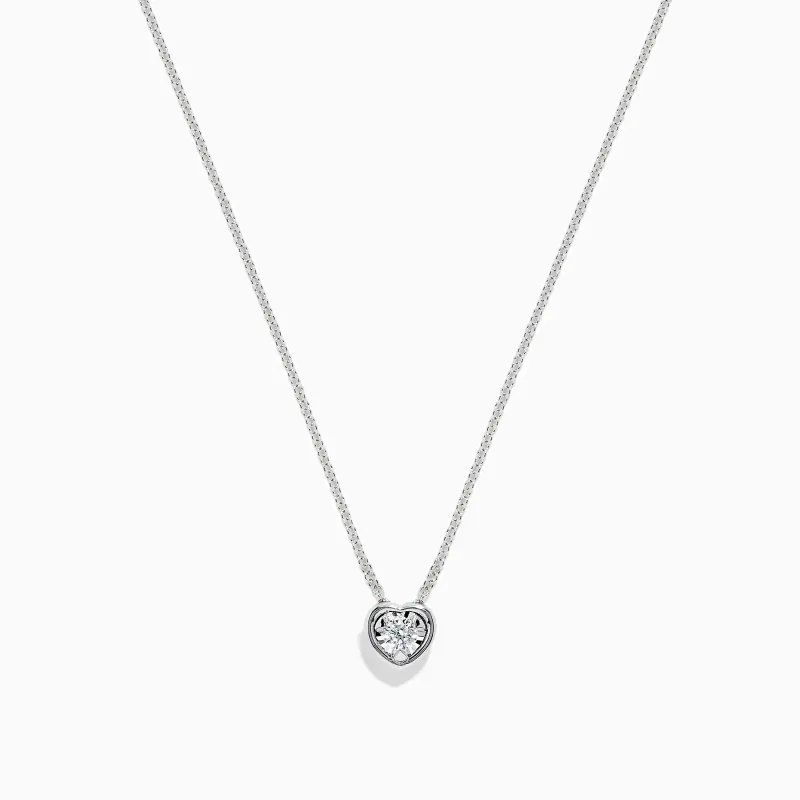 925 Sterling Silver Diamond Heart Necklace, 0.15 TCW sold by Effy